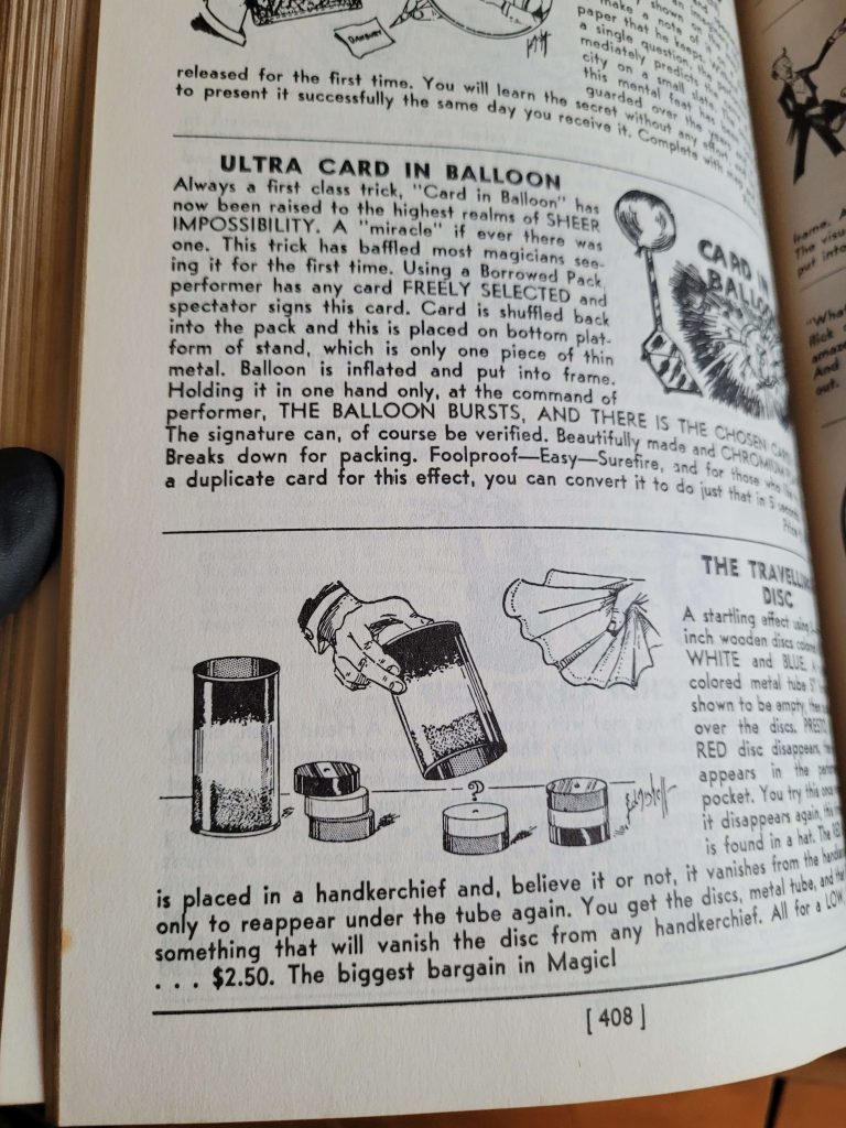 (1966) Louis Tannen magic catalog Páginas con Historia