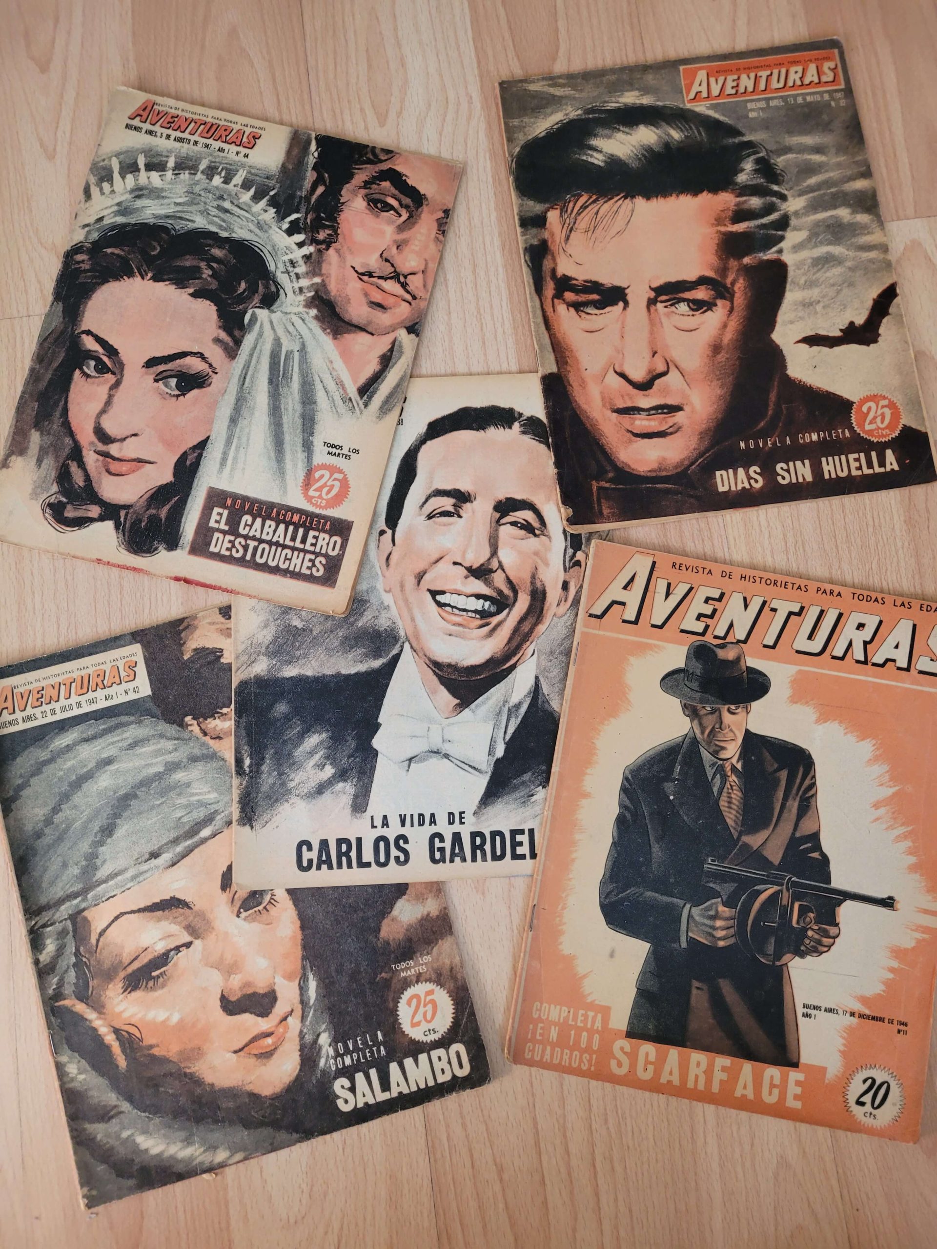 Pack revista Aventuras, años 40s (x5)