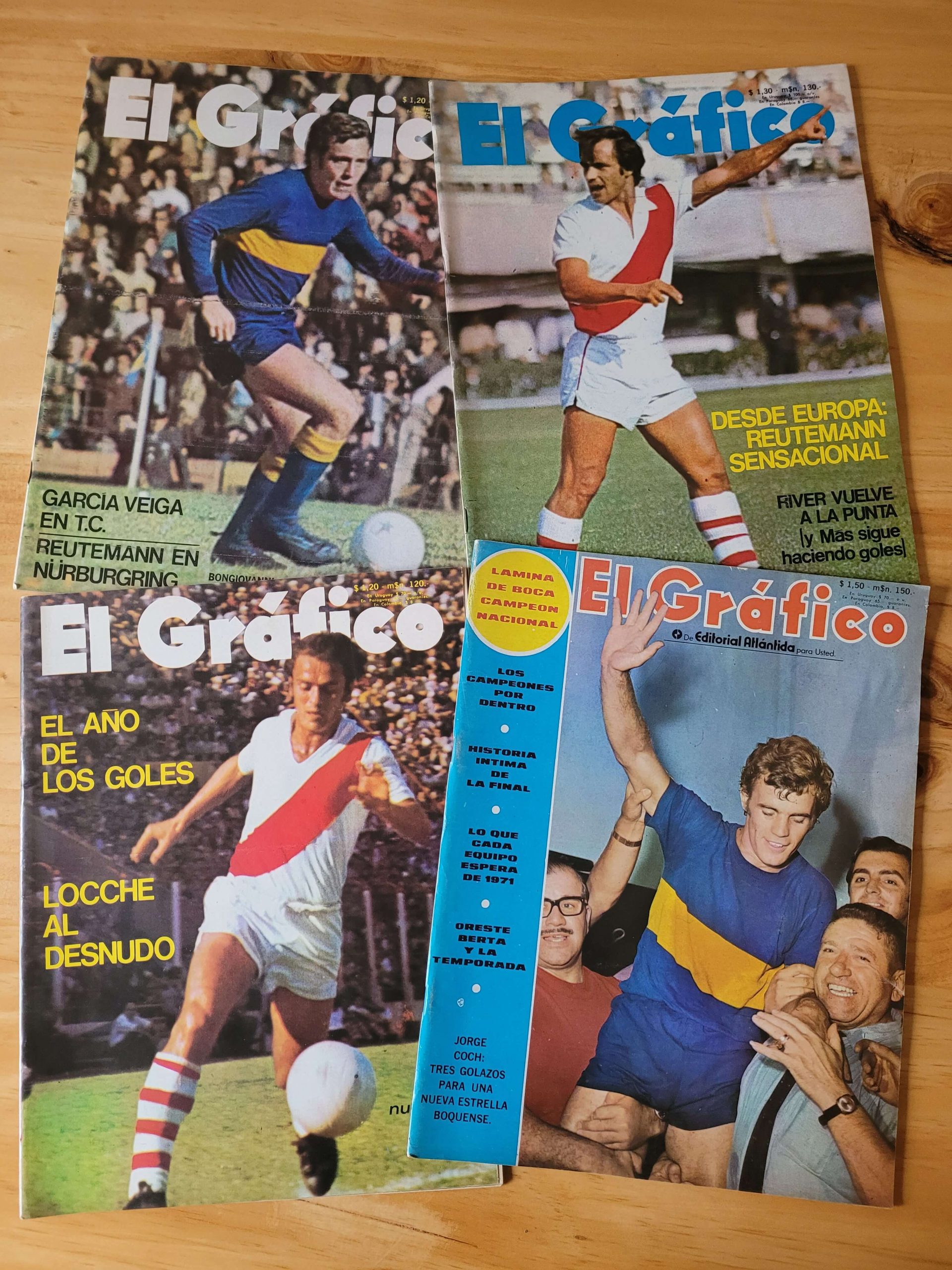 Pack El Gráfico Argentina, años 70s -Boca y River- (x4)