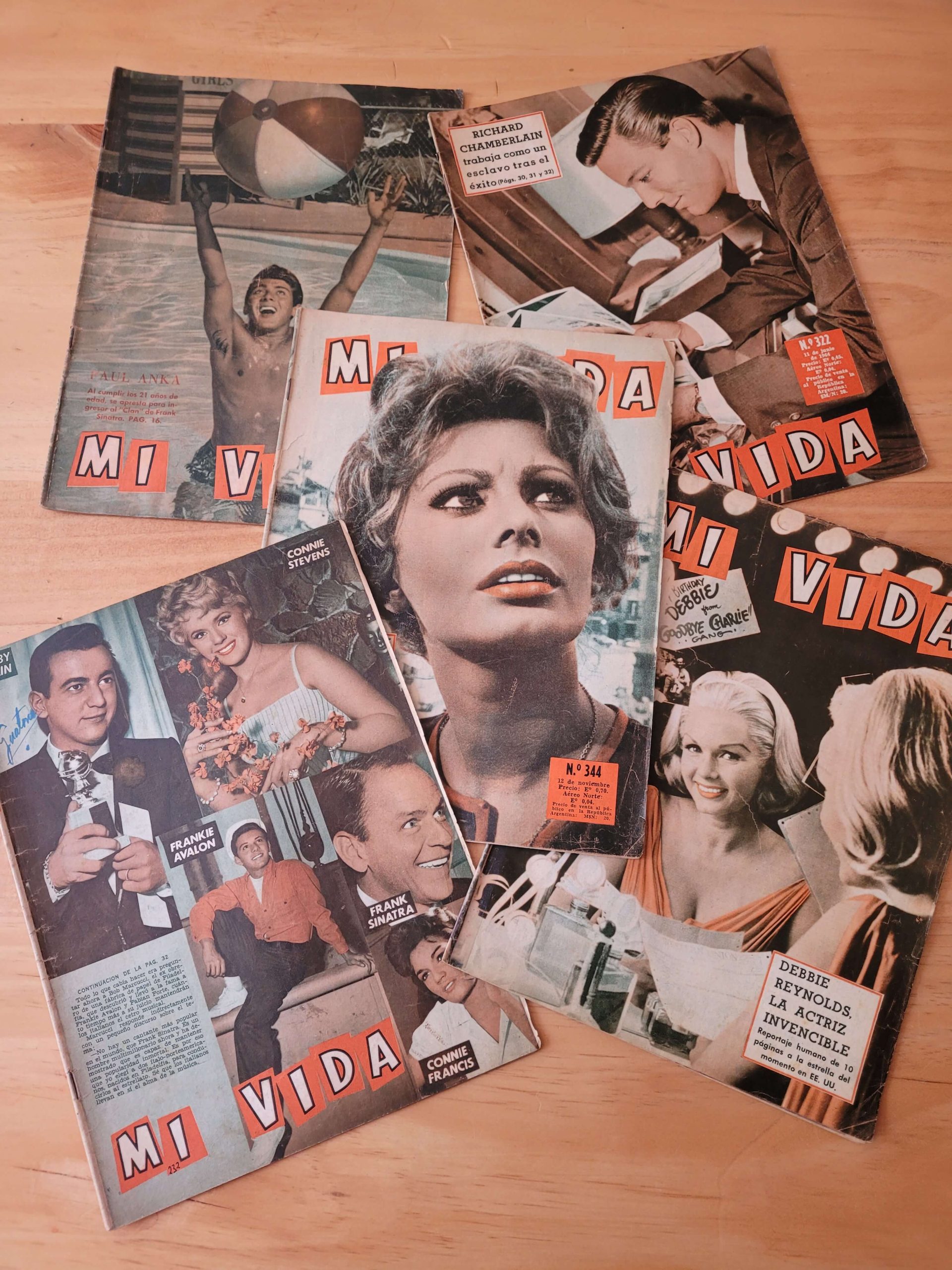 Pack revista Mi Vida, años 60s -Espectáculos y cultura- (x5)