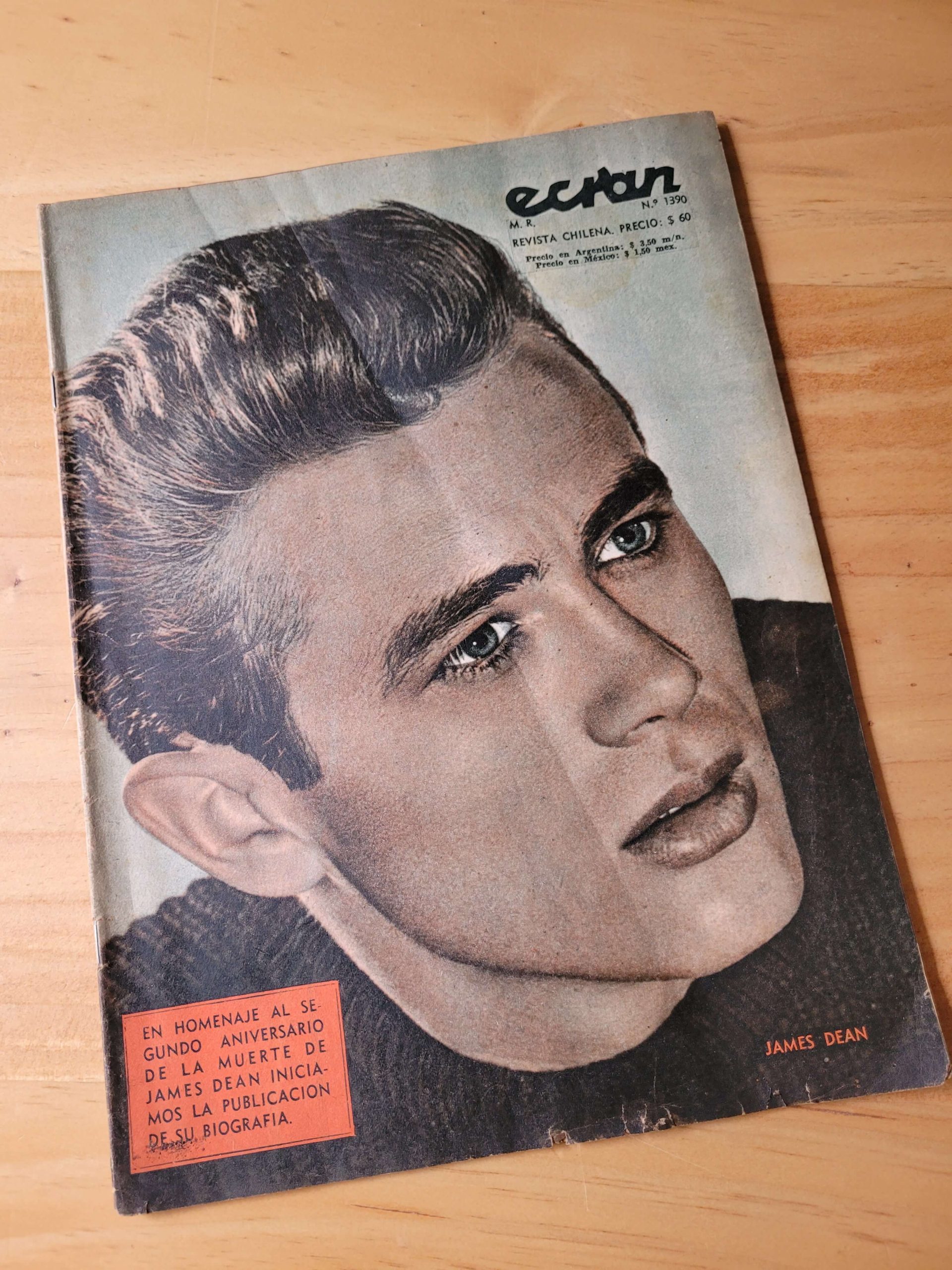 (1957) Revista ECRAN, portada James Dean