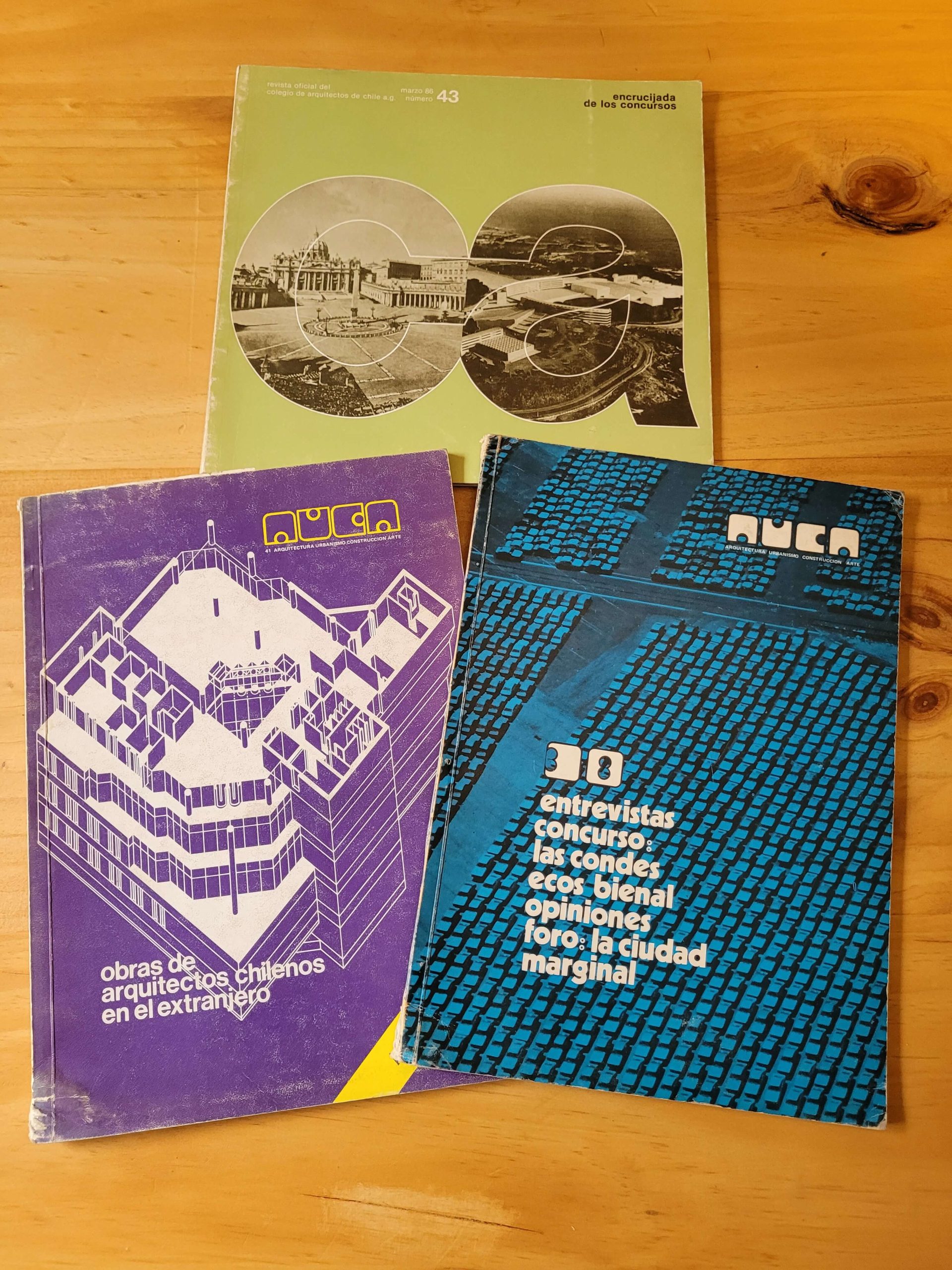 Pack revistas AUCA y CA -Arquitectura chilena-, años 80s (x3)