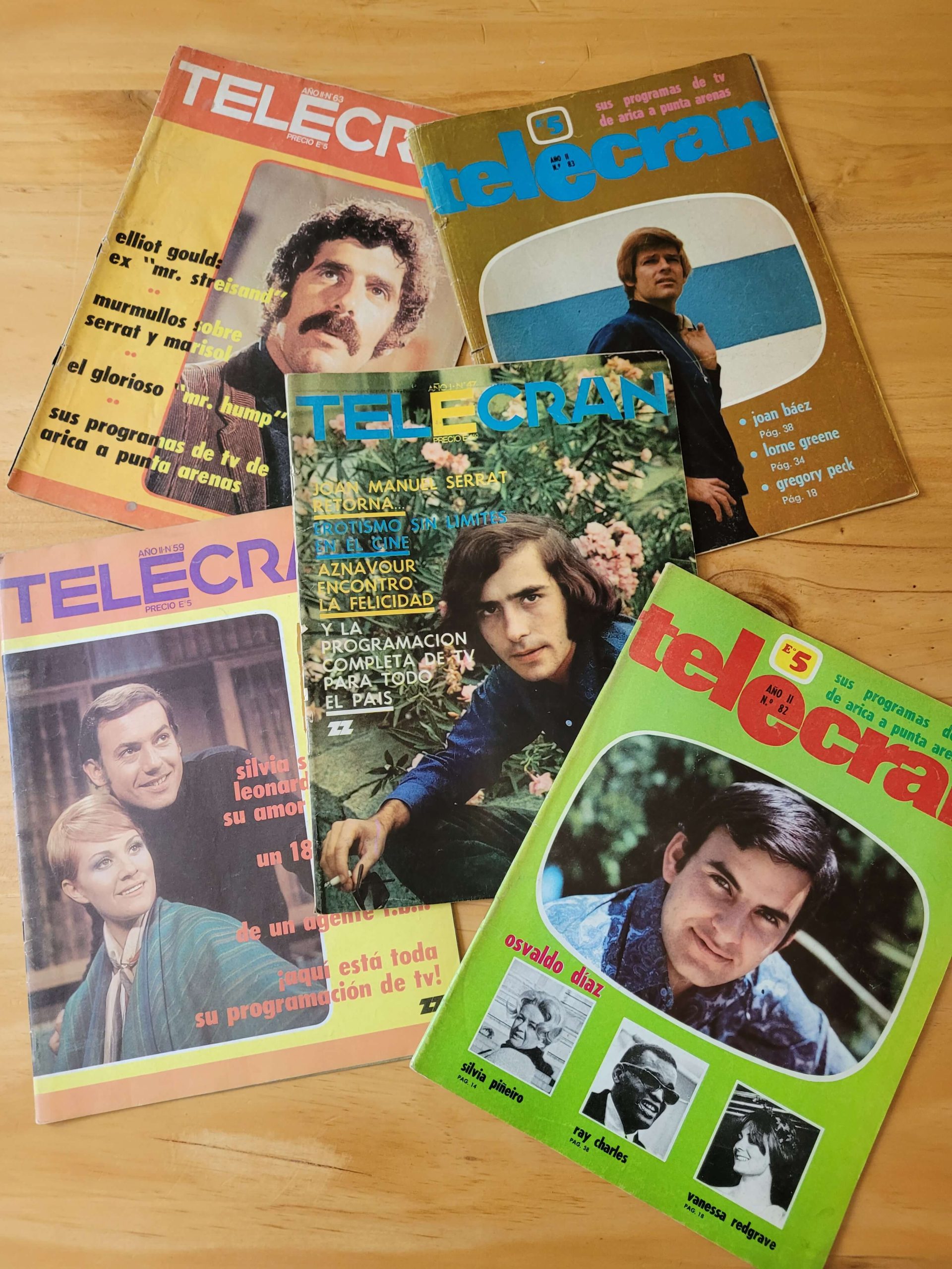 Pack revista TELECRAN, 1970-71 (x5)