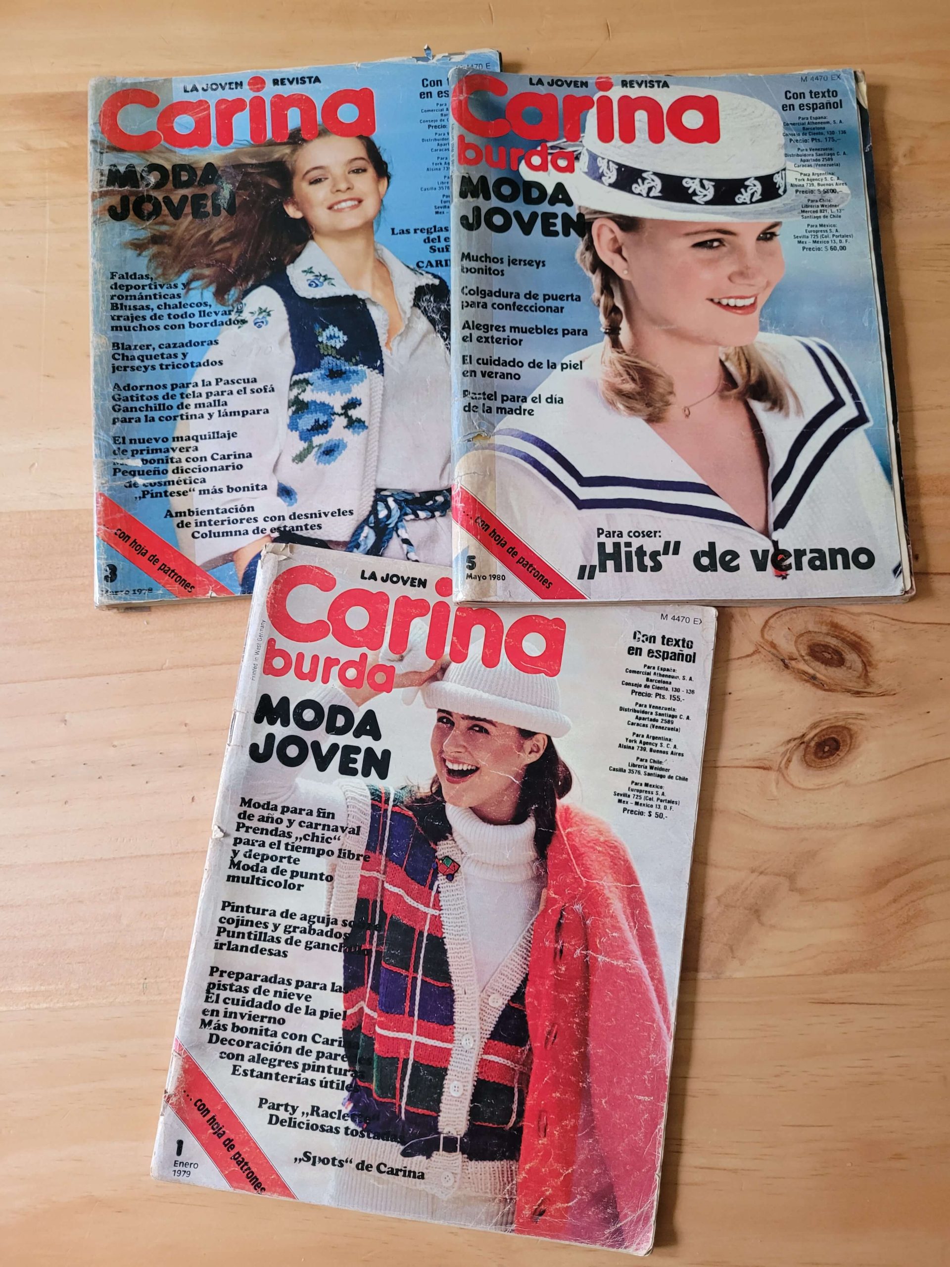 Pack revista CORINA de BURDA, finales 70s (x3)