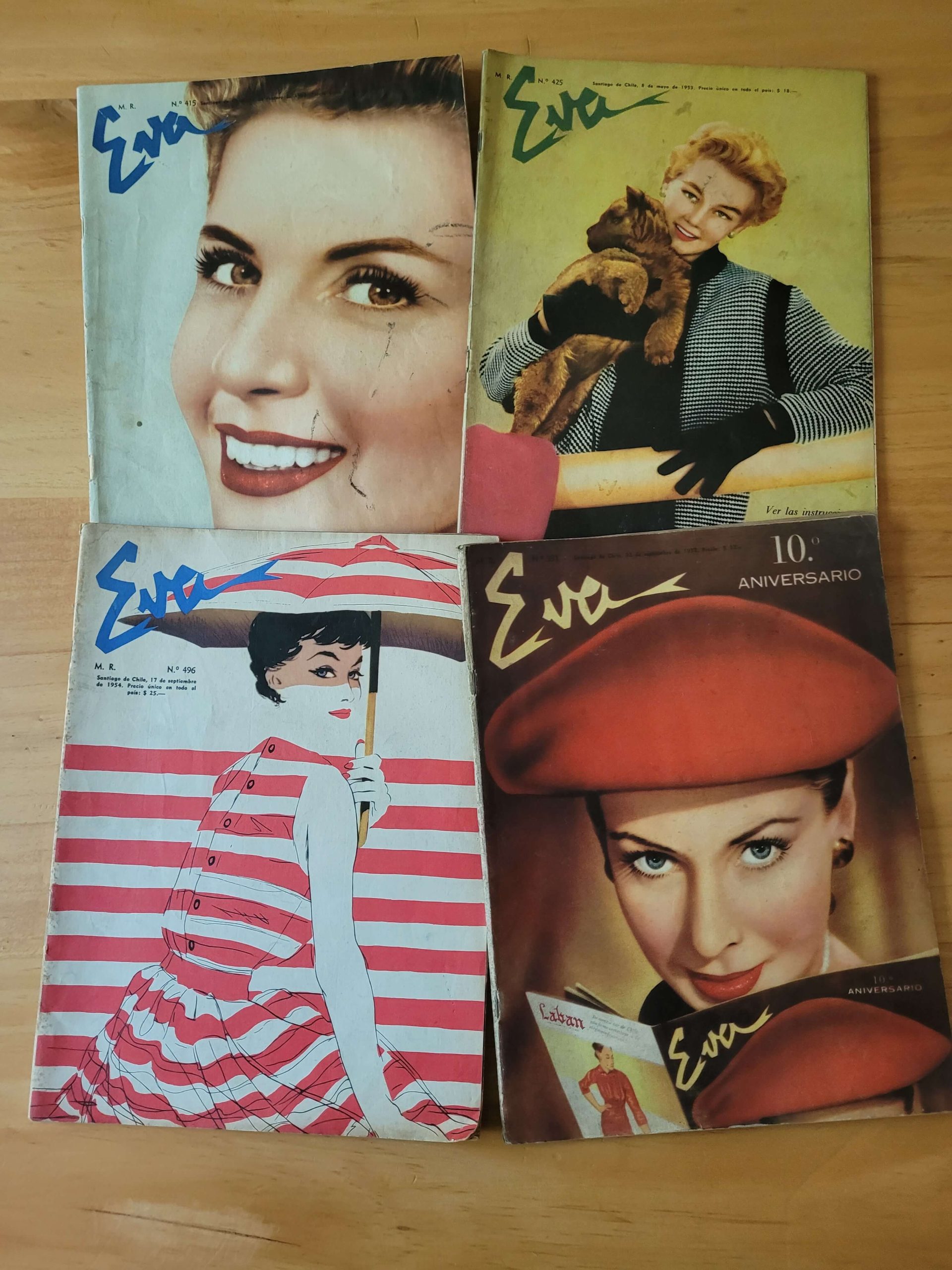 Pack revistas EVA, años 50s -Moda y mujer- (x4) - Páginas con Historia