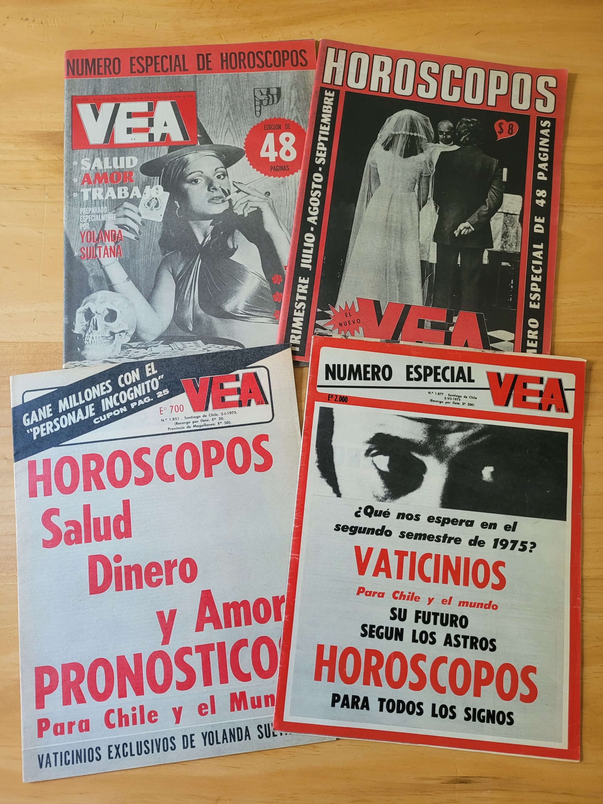 Pack revista VEA, años 70s -Especiales Horóscopos- (x4)