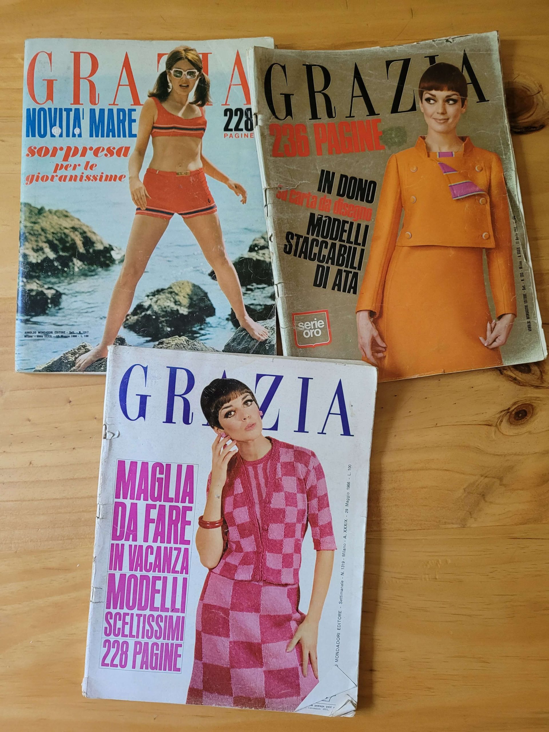 Pack revista italiana GRAZIA, años 60s (x3)