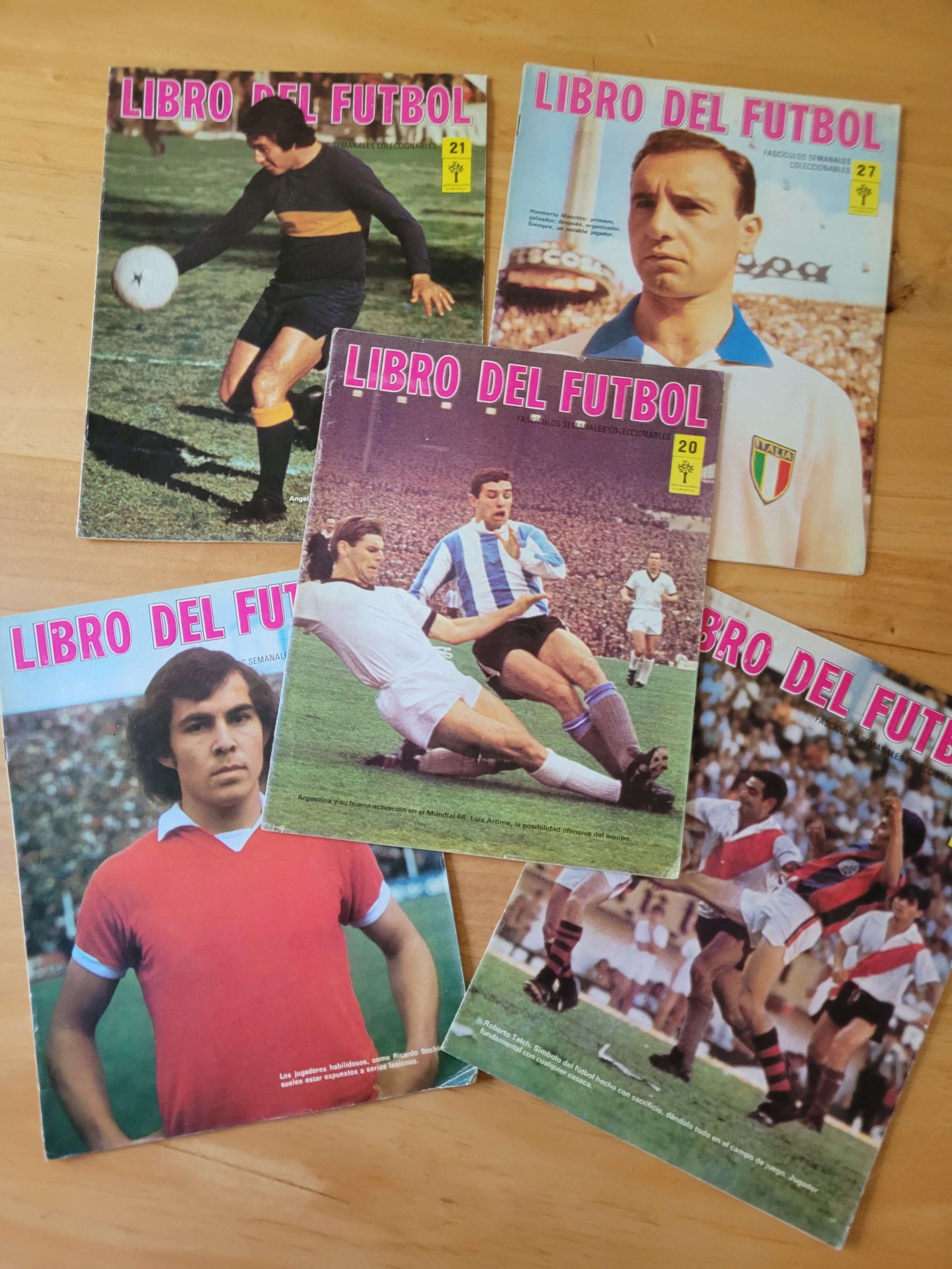 Pack revista LIBRO DEL FUTBOL, años 70s (x5)