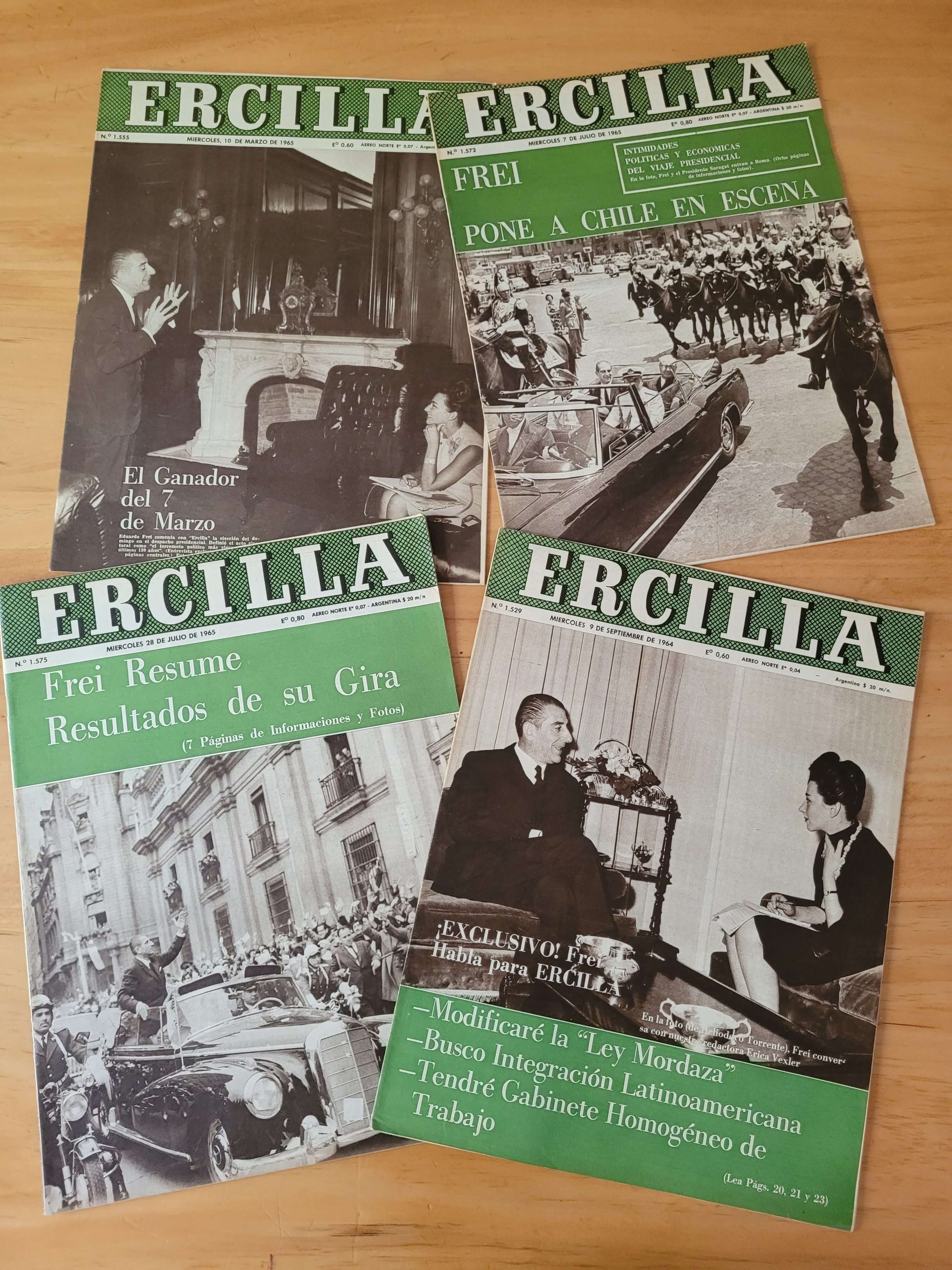 Pack ERCILLA, años 60s -Gobierno Frei Montalva- (x4)