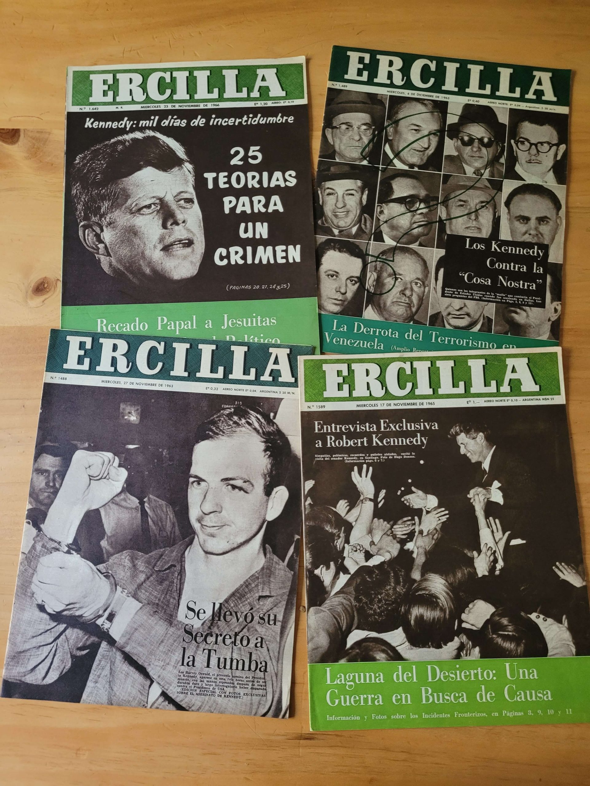 Pack ERCILLA, años 60s -Asesinato de Kennedy- (x4)