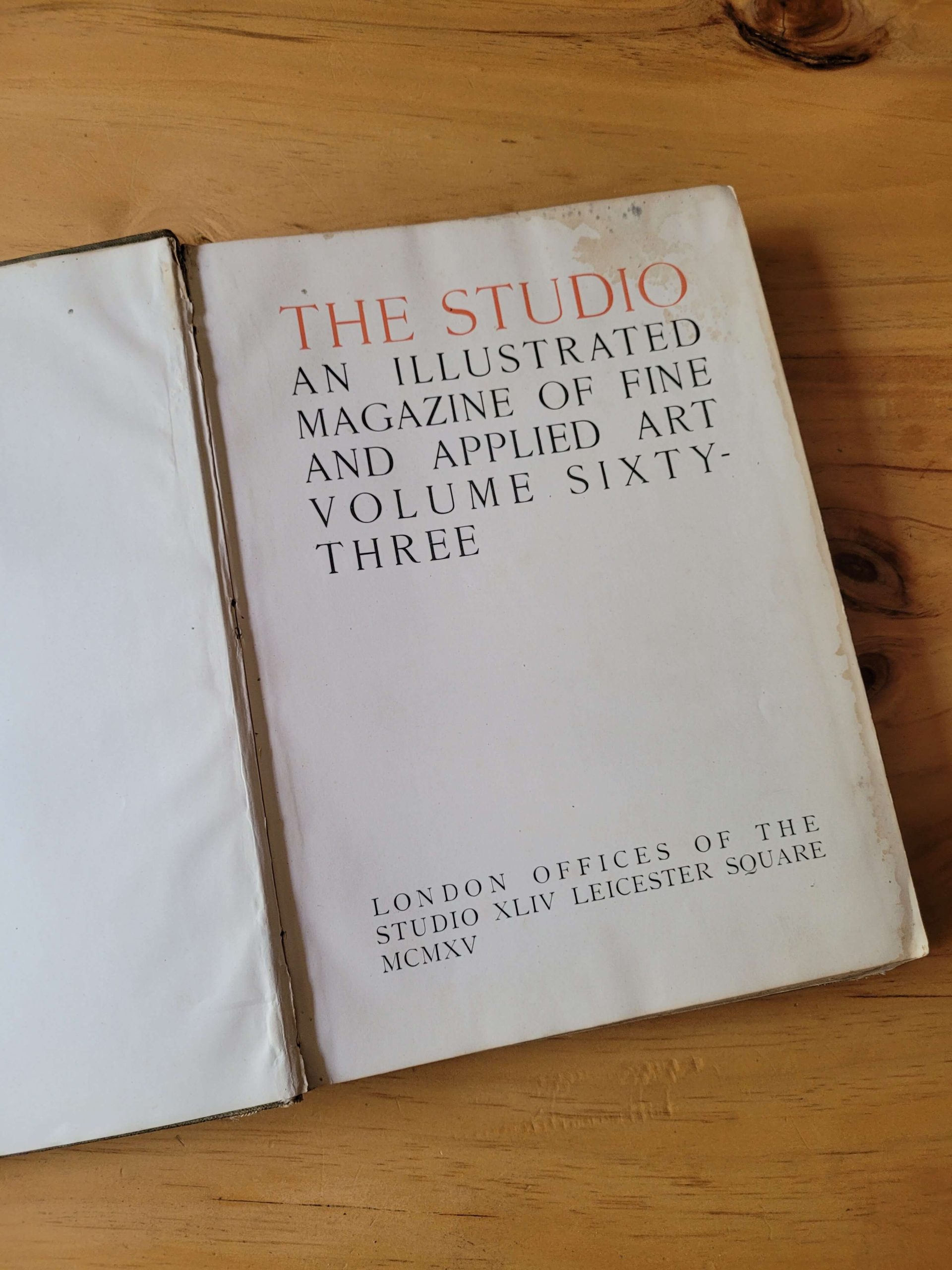 Revista THE STUDIO -Arte- (1915) (Volumen 63)