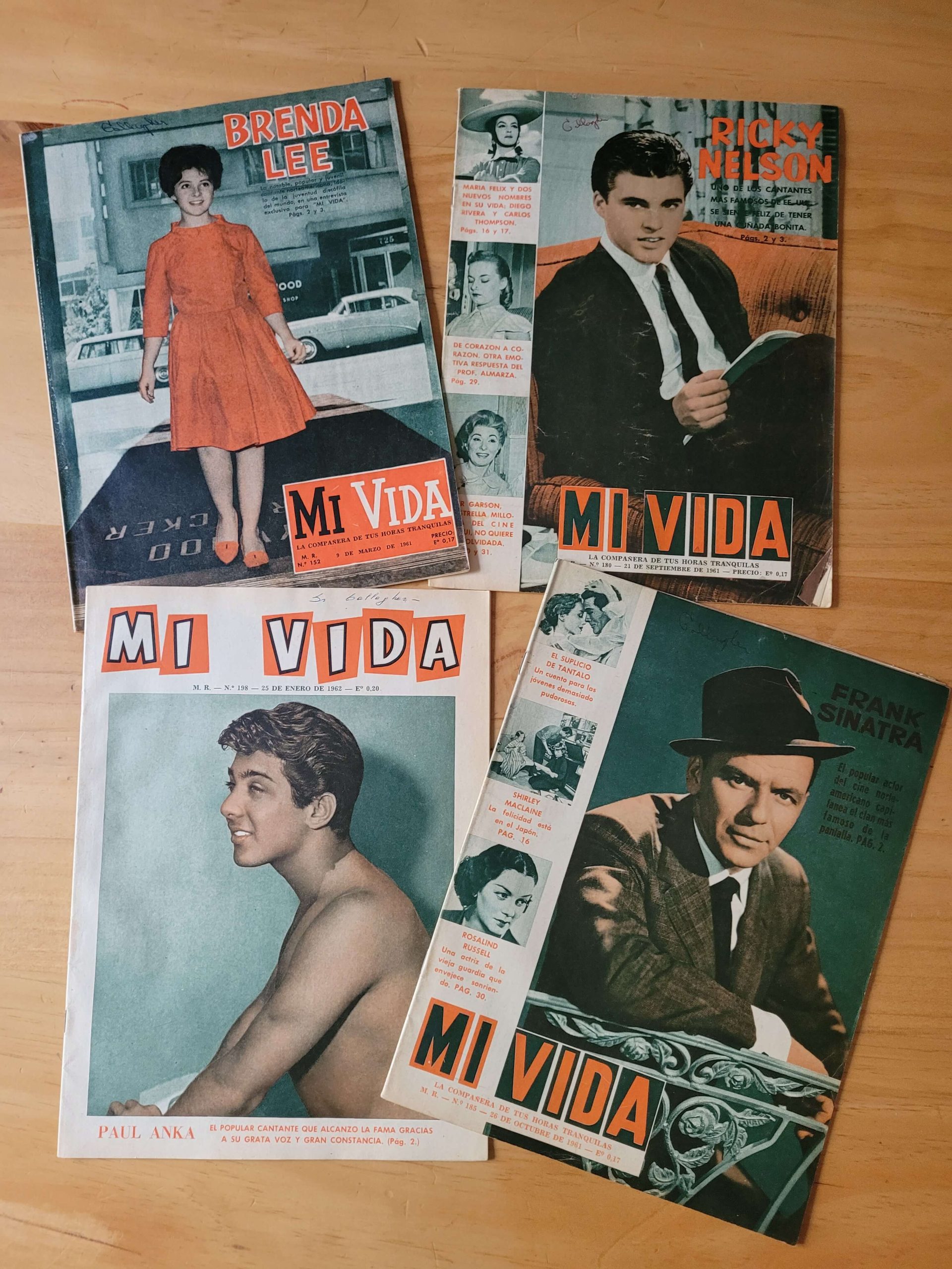 Pack revista MI VIDA -Cantantes anglo 60s- (x4)