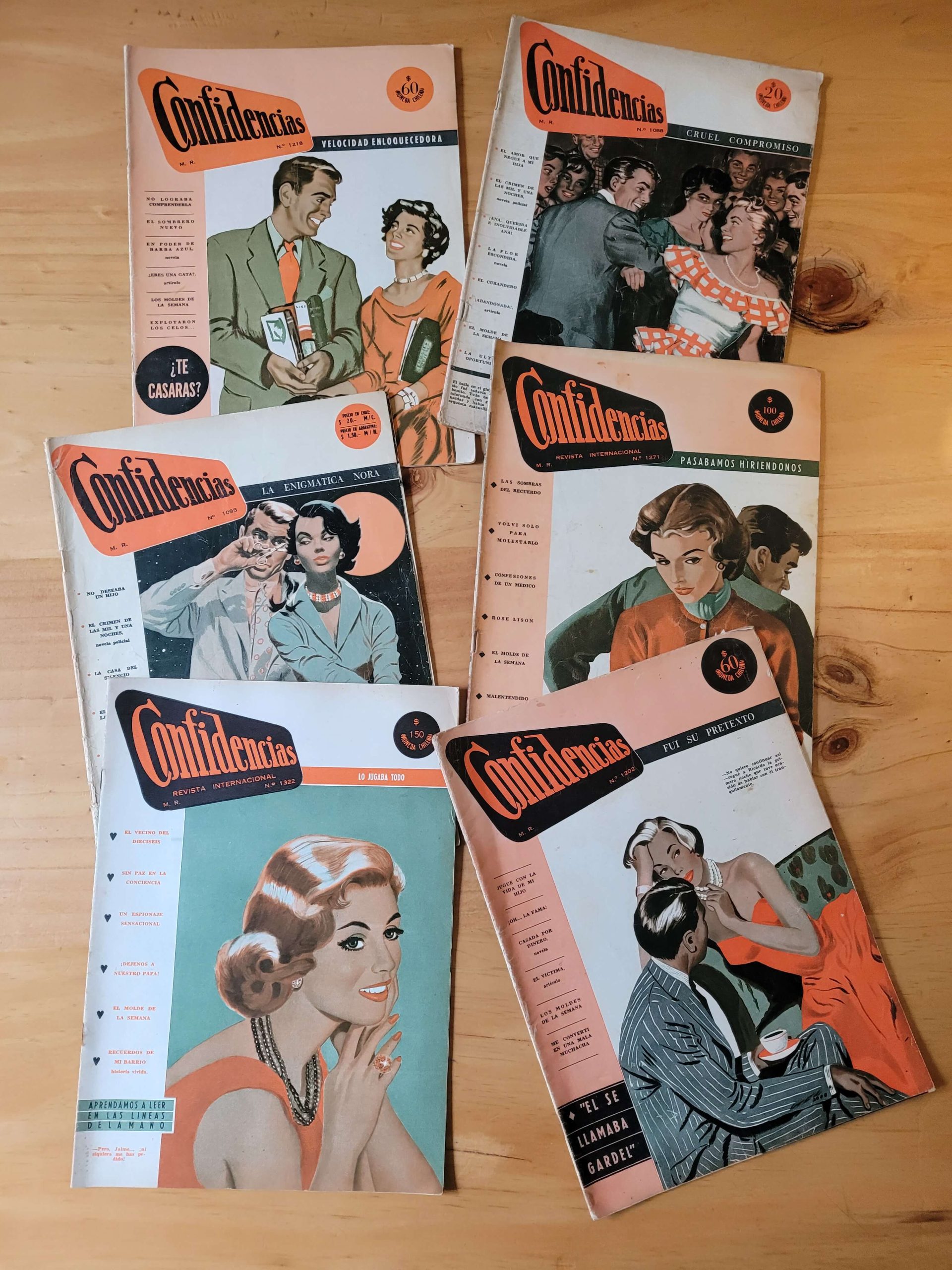 Pack revista CONFIDENCIAS, años 50s (x6)