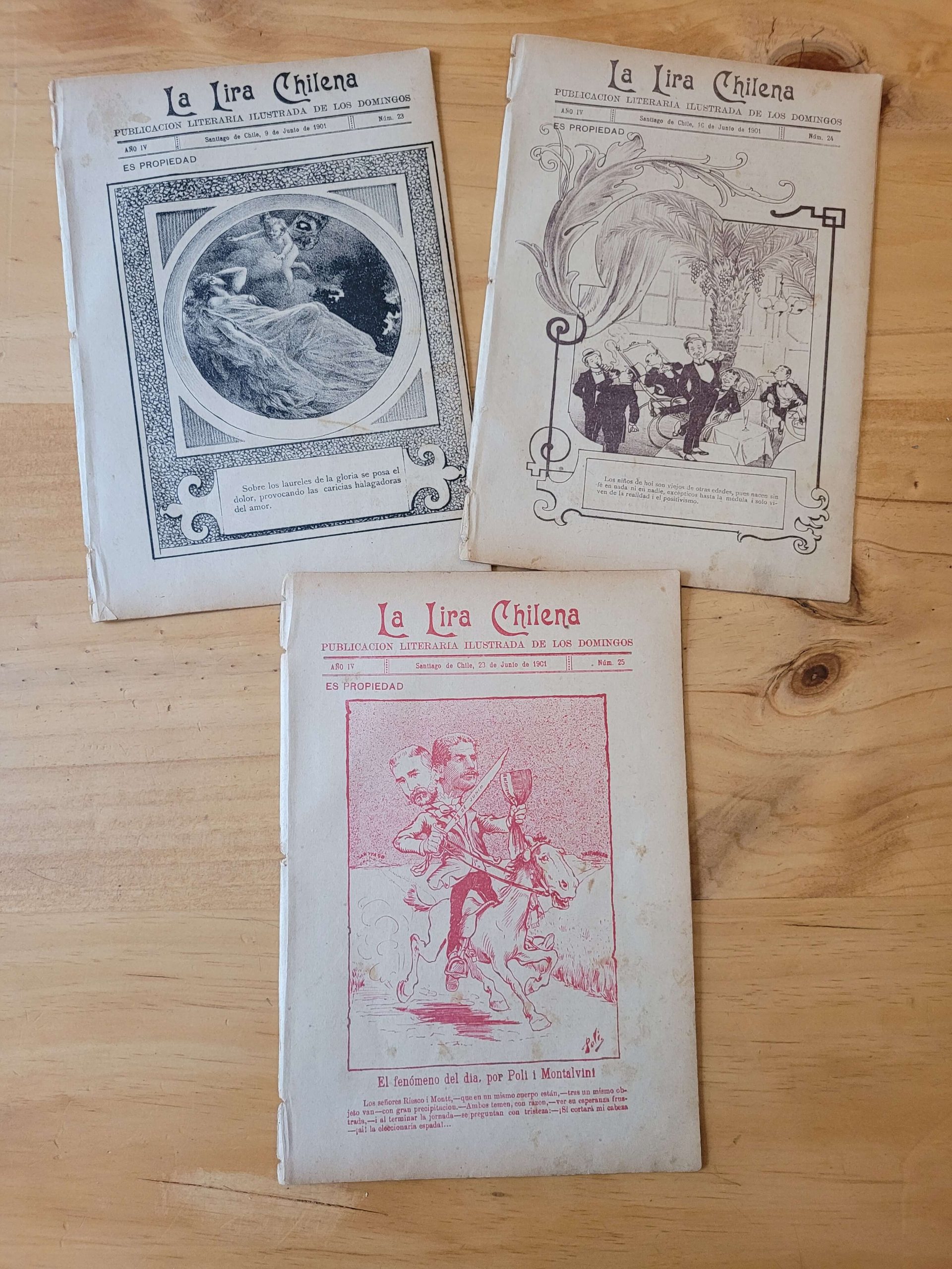 Pack revista LA LIRA CHILENA, 1901 (x3)