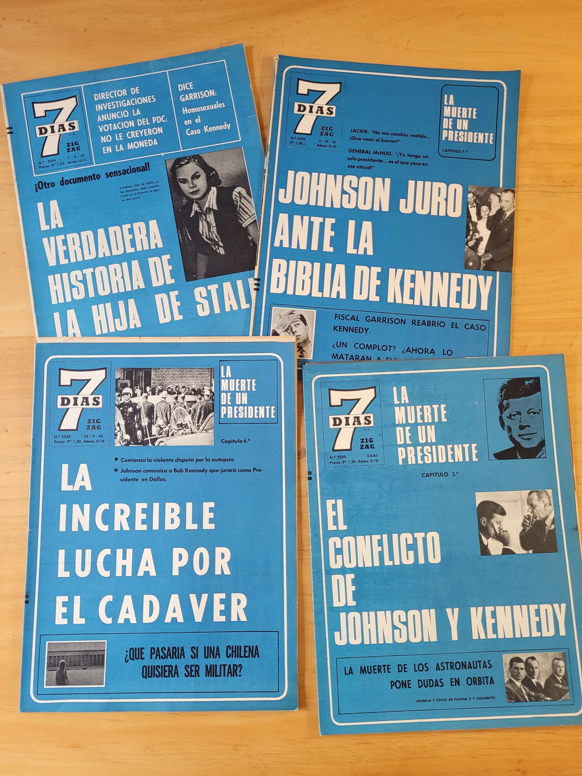 Pack revista 7 DÍAS finales 60s -JFK- (x4)