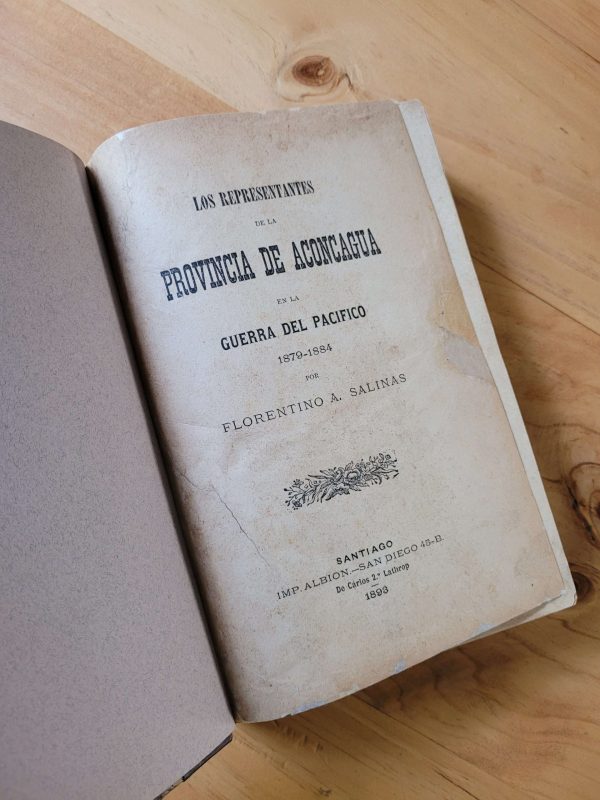 Los representantes de la provincia del Aconcagua en la Guerra del Pacifico (1893) (Florentino A. Salinas)
