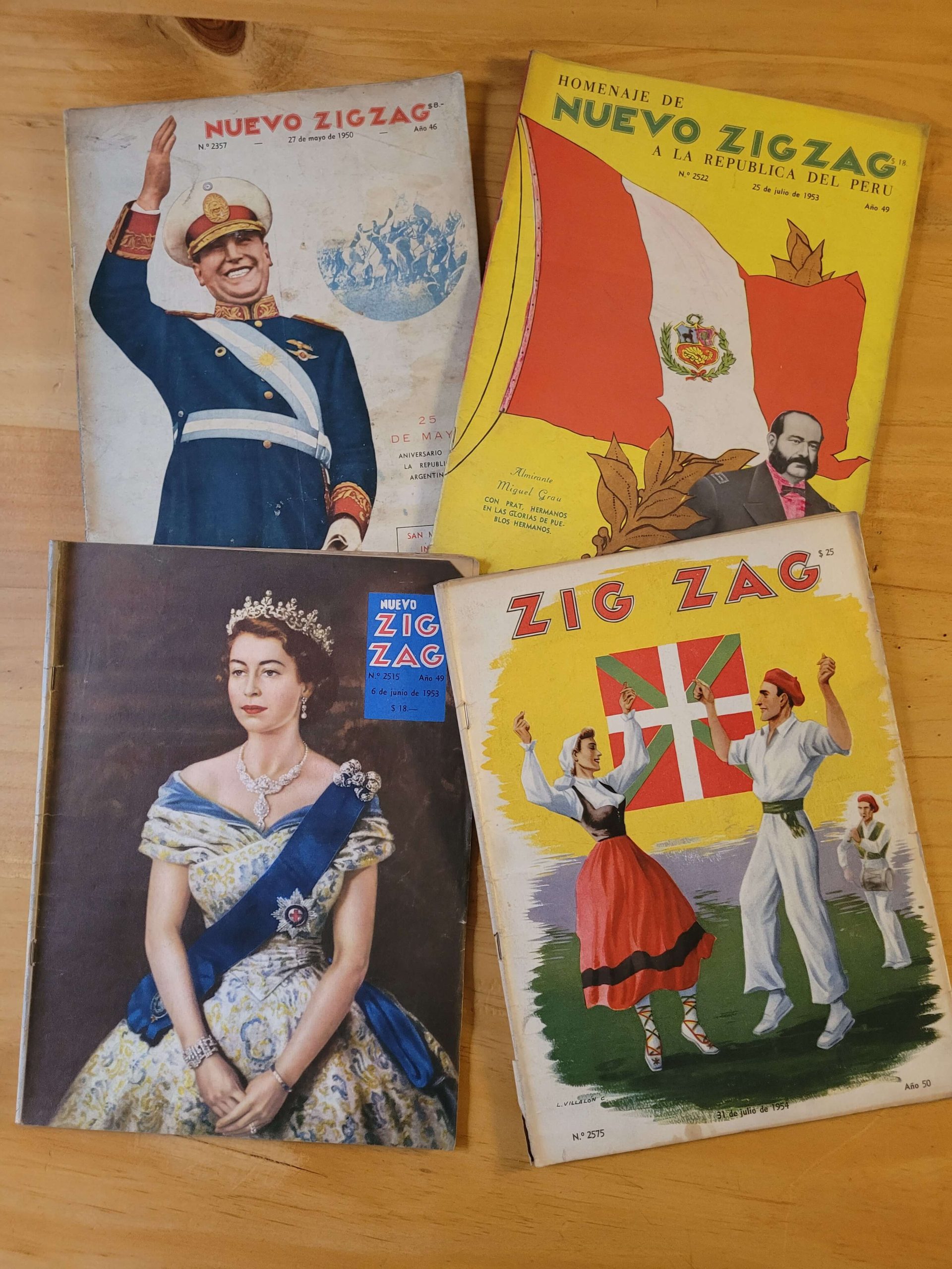 Pack revista Zig Zag, años 50s -Cultura y miscelaneos- (x4)