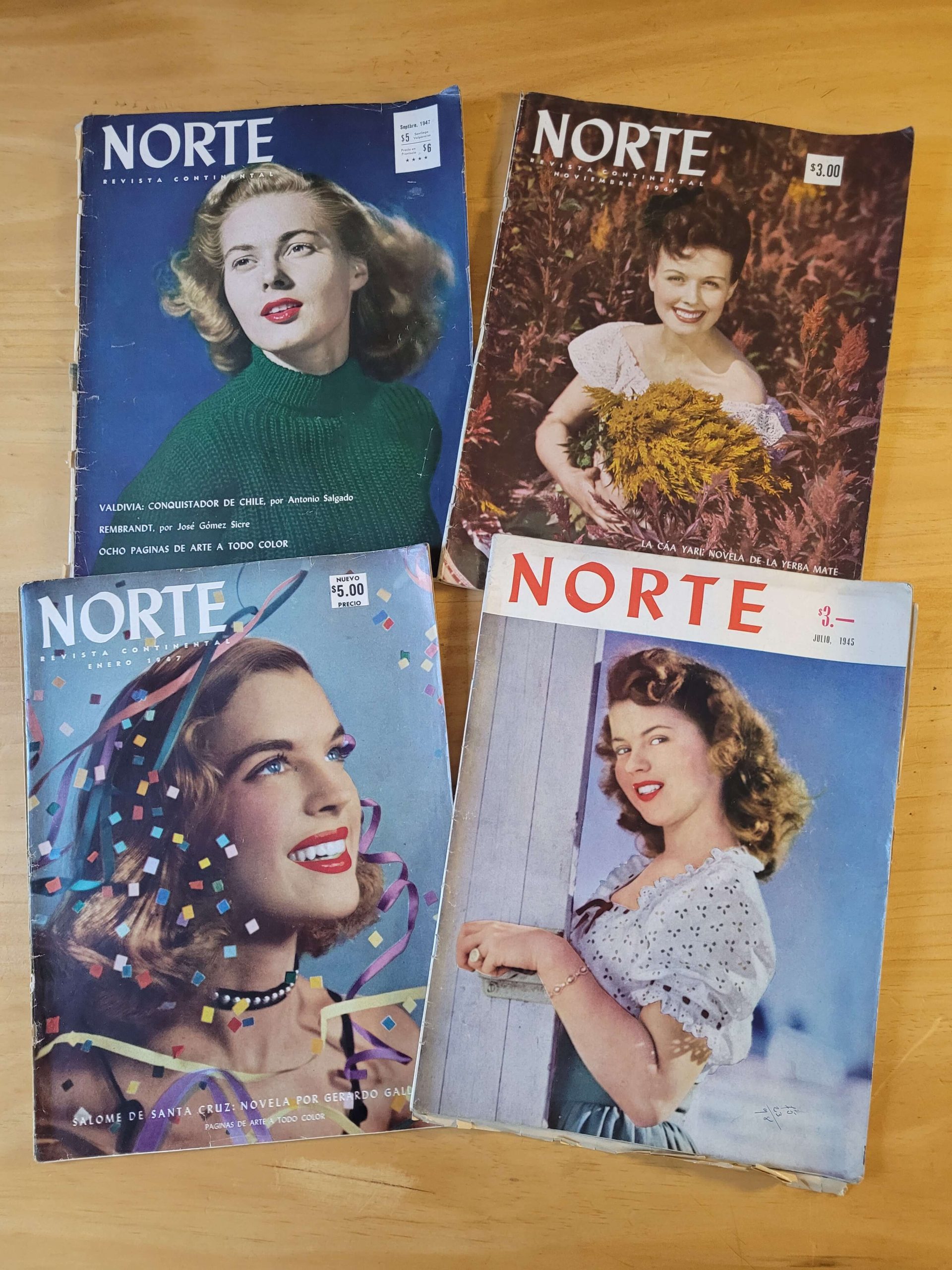 Pack revistas Norte: revista continental. Años 40s (x4)