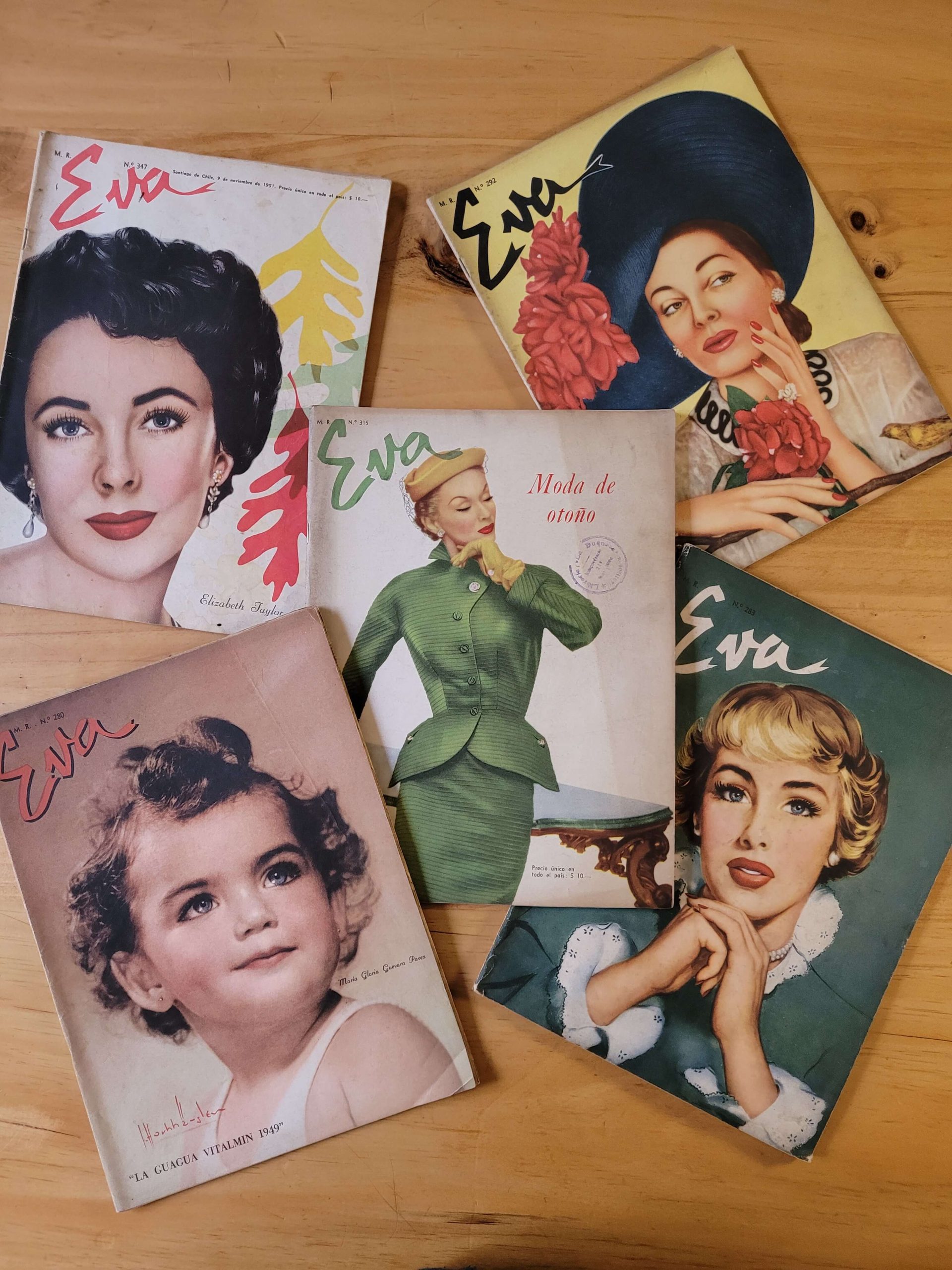 Pack revistas EVA, años 50s -Moda y mujer- (x5)