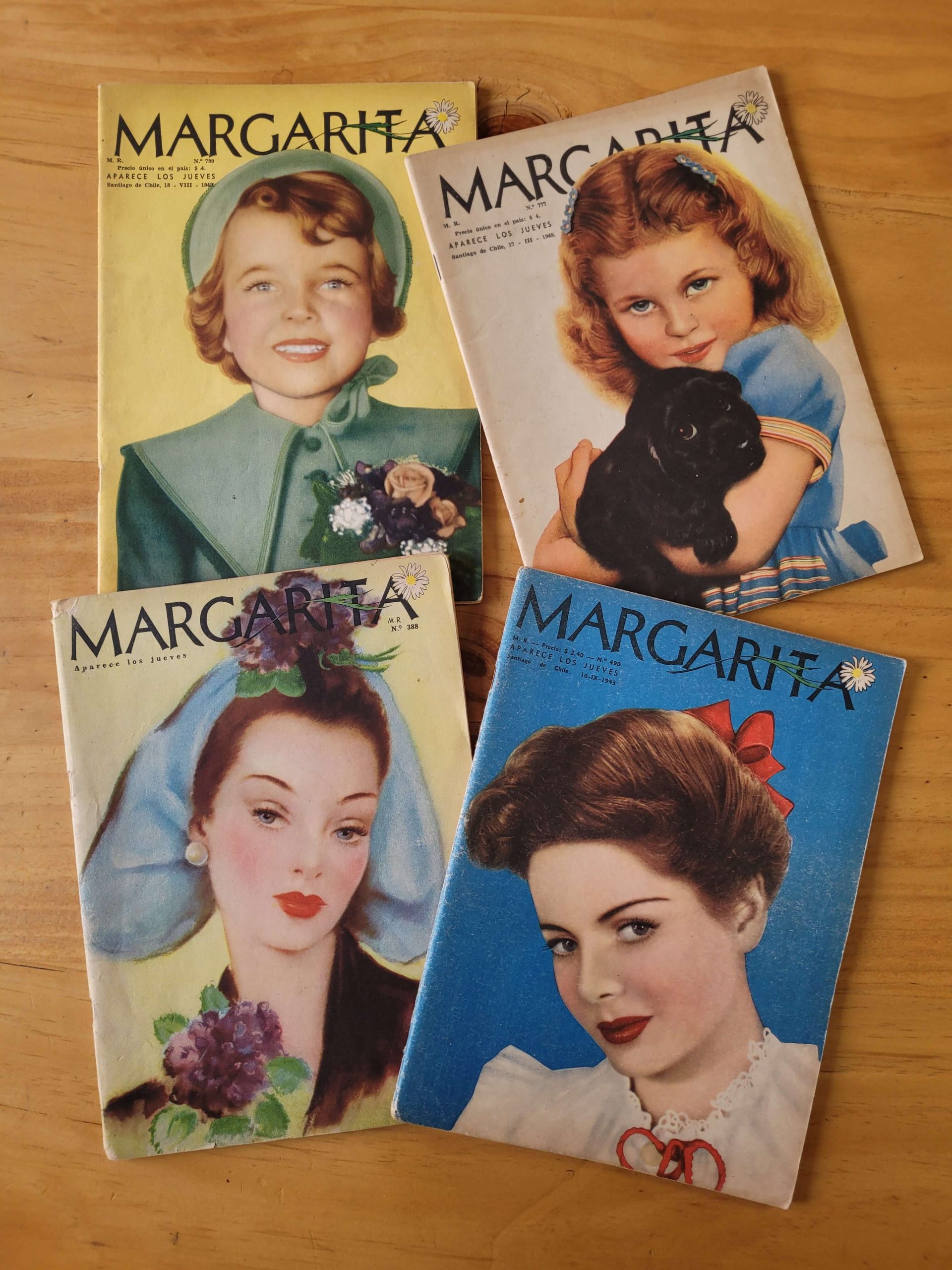 Pack revistas MARGARITA, años 40s -Moda y mujer- (x4)