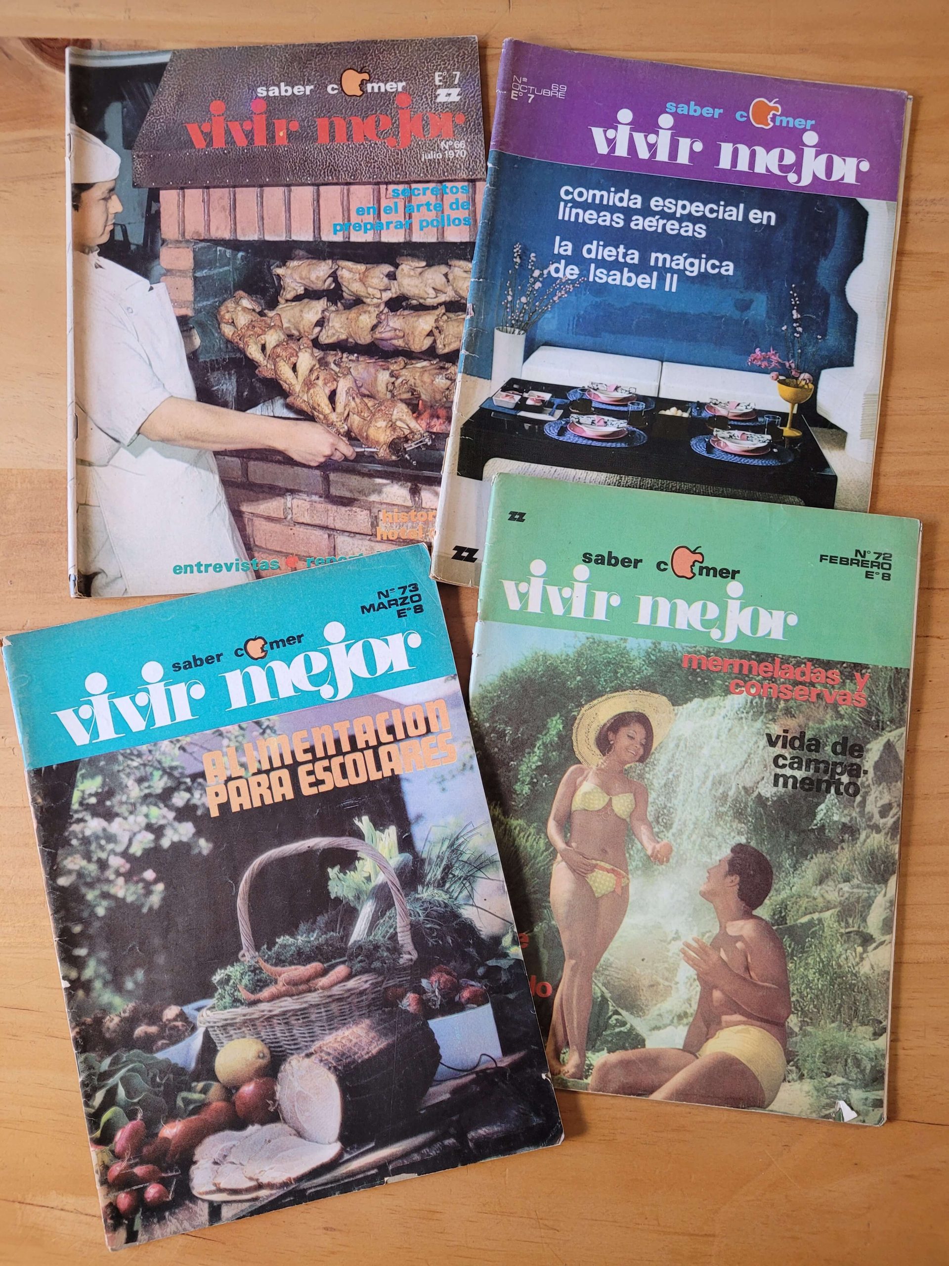 Pack revistas SABER COMER… Y VIVIR MEJOR años 60s/70s (x4)