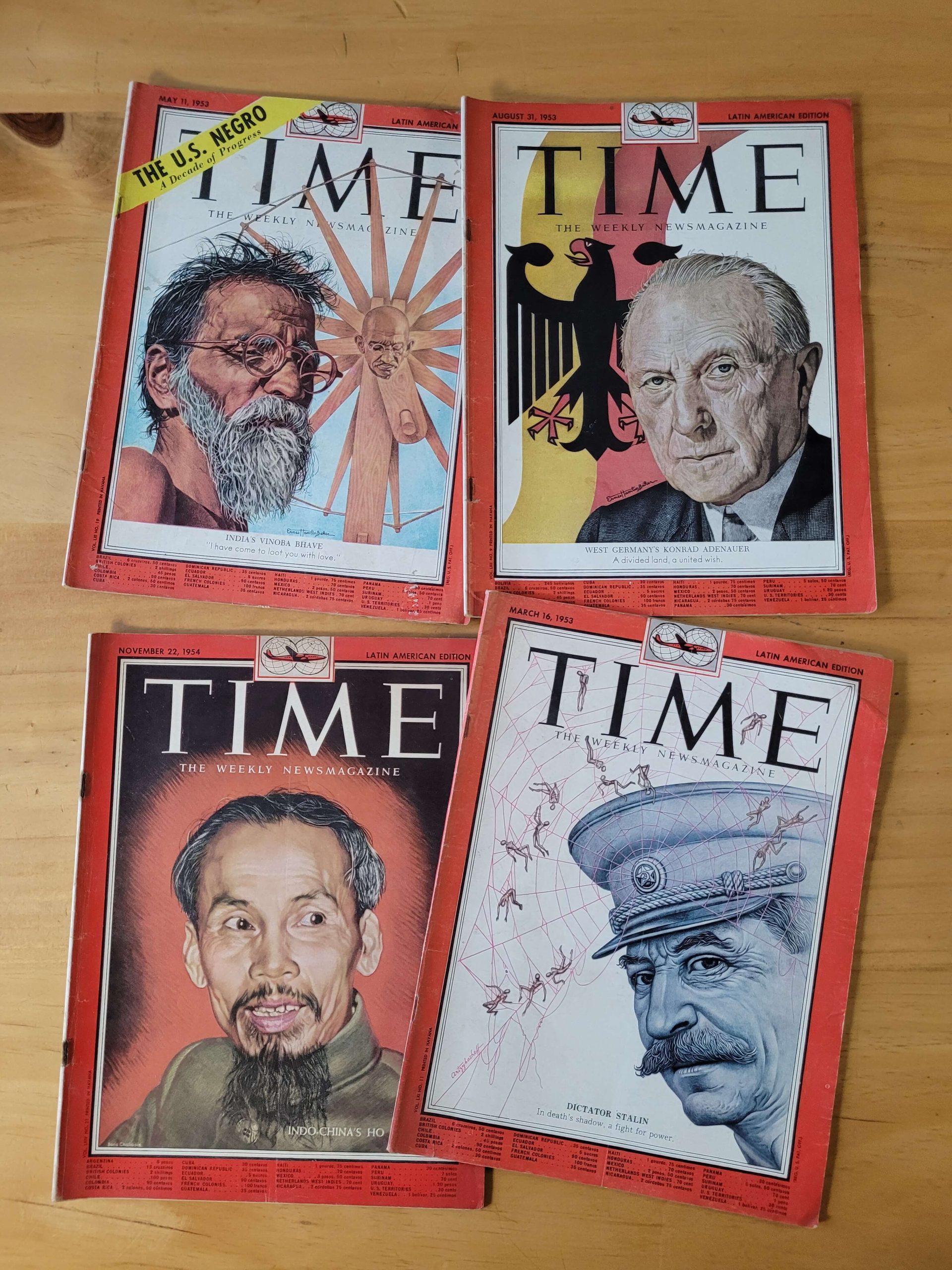 Pack revista TIMES, años 50s -Líderes políticos- (x4)