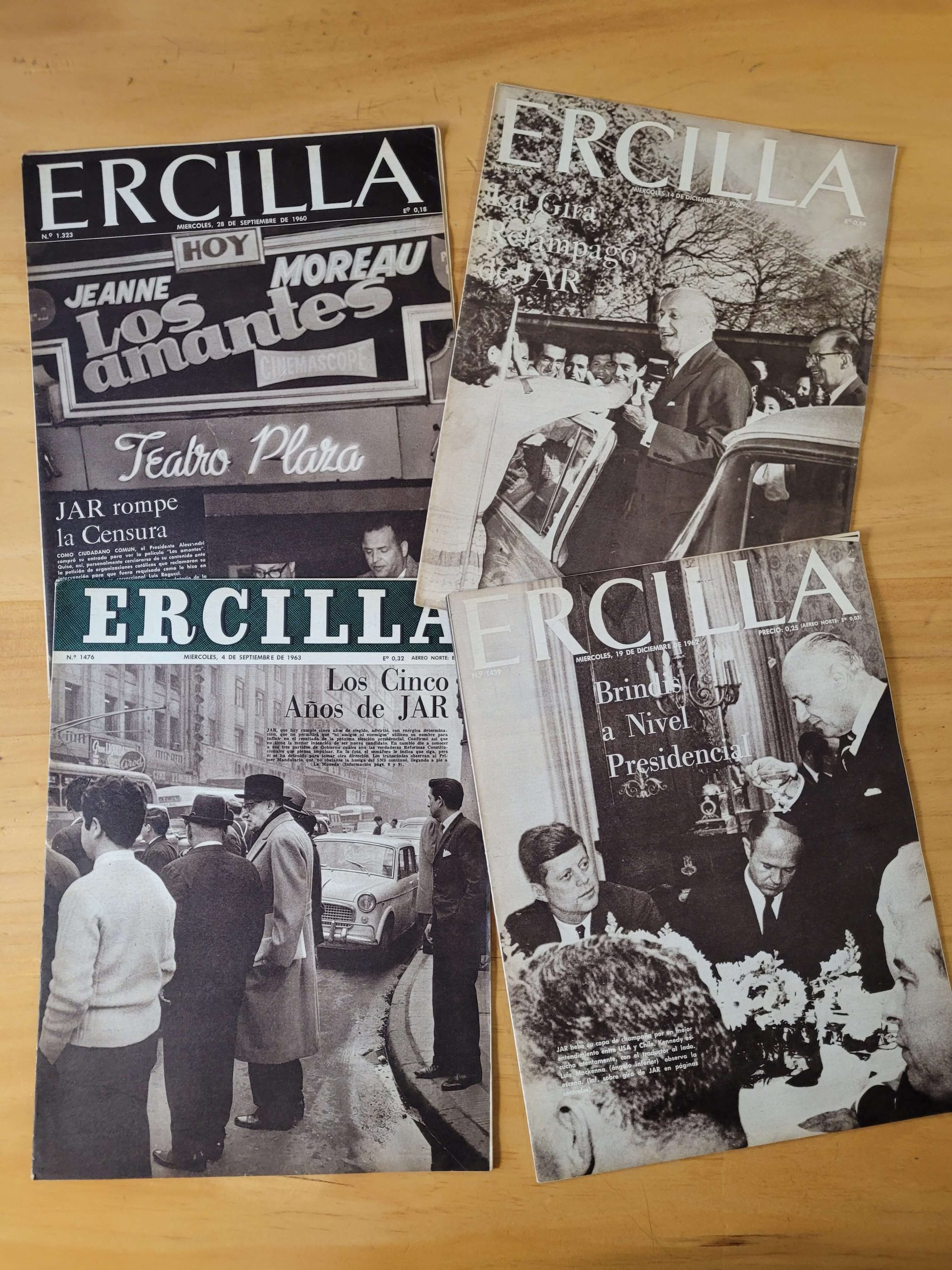 Pack ERCILLA, años 60s -Jorge Alessandri Rodriguez- (x4)