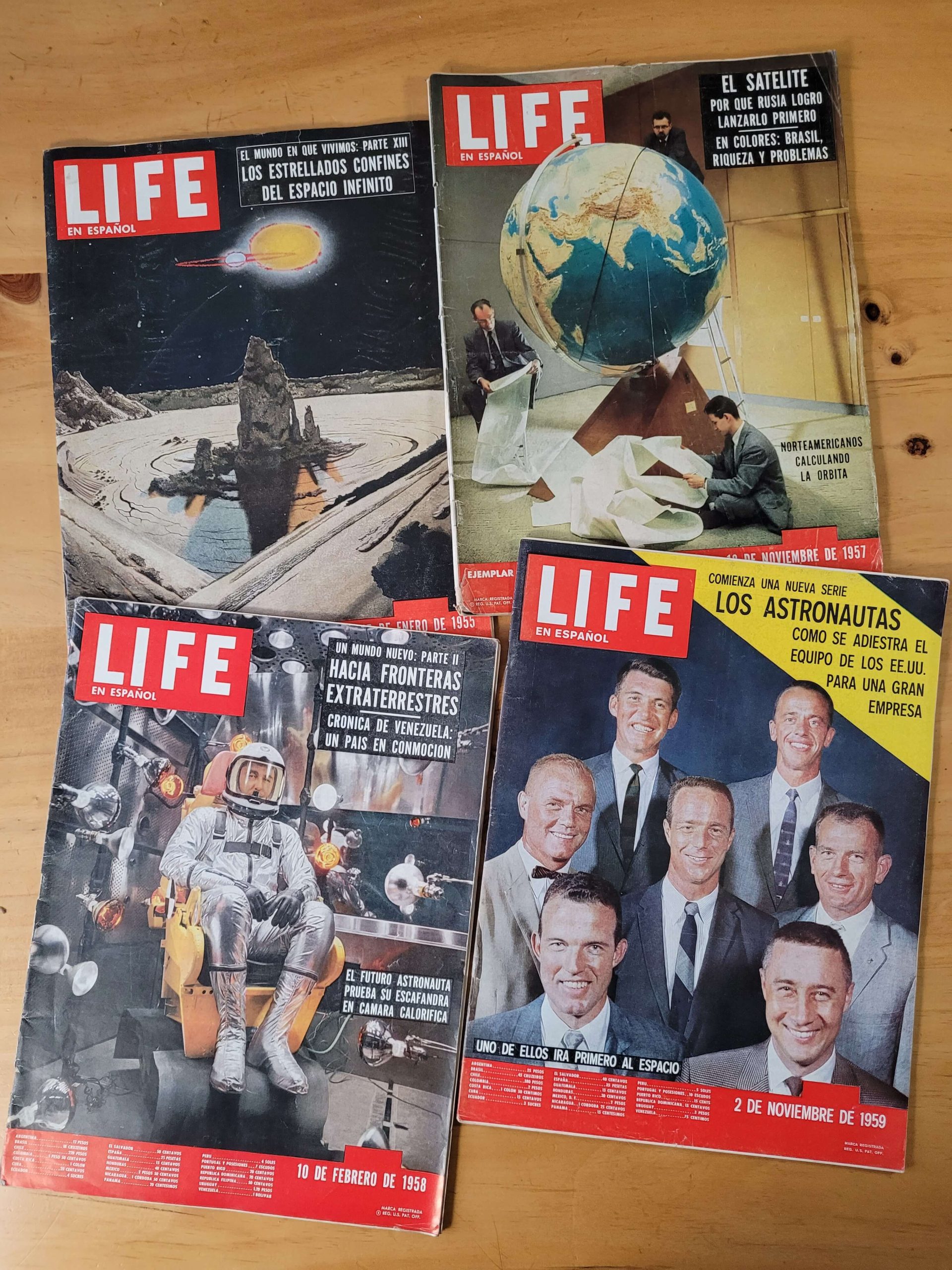 Pack revista LIFE -Carrera espacial años 50s- (x4)