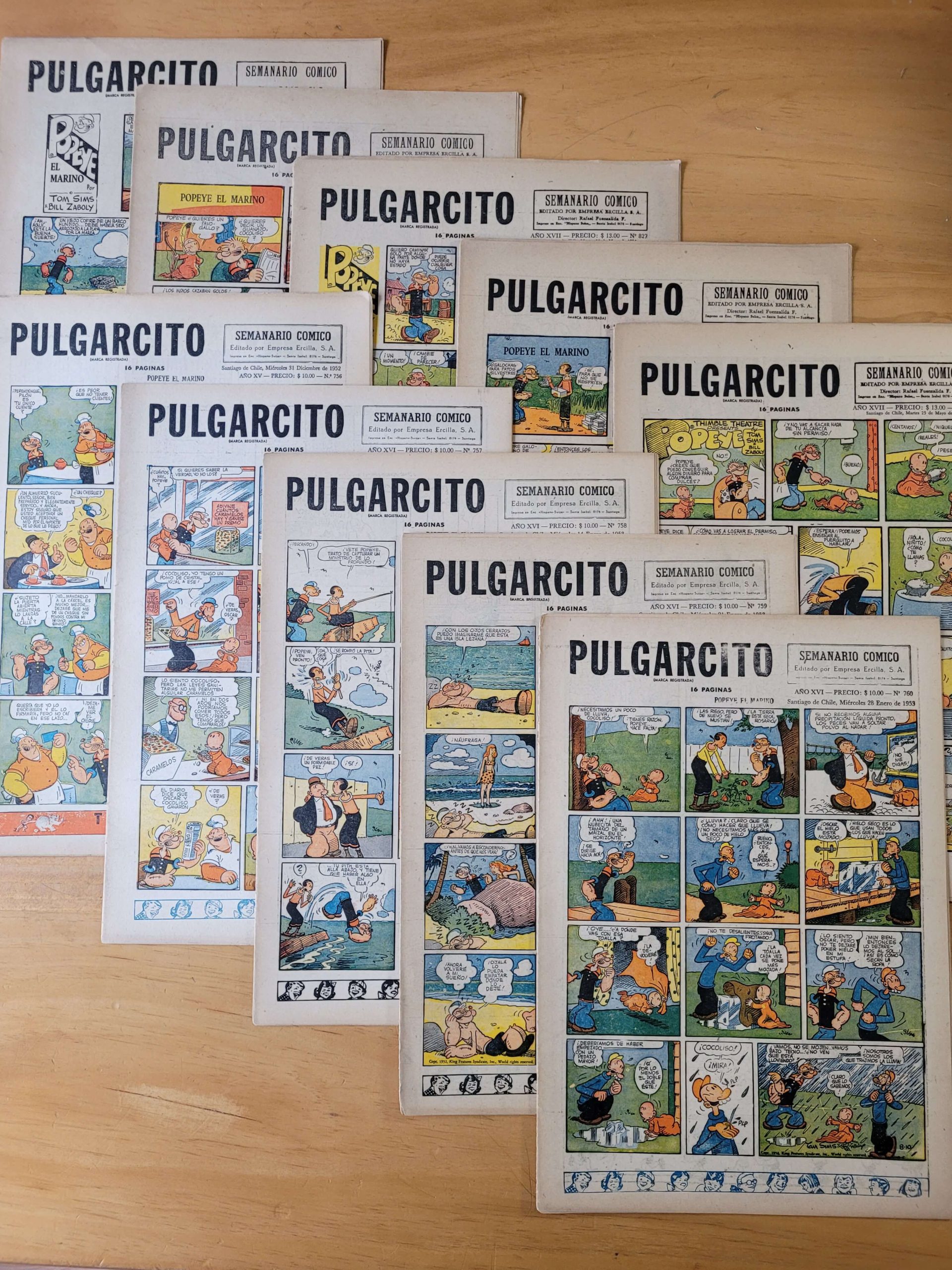 Pack revista PULGARCITO años 50s (x10)