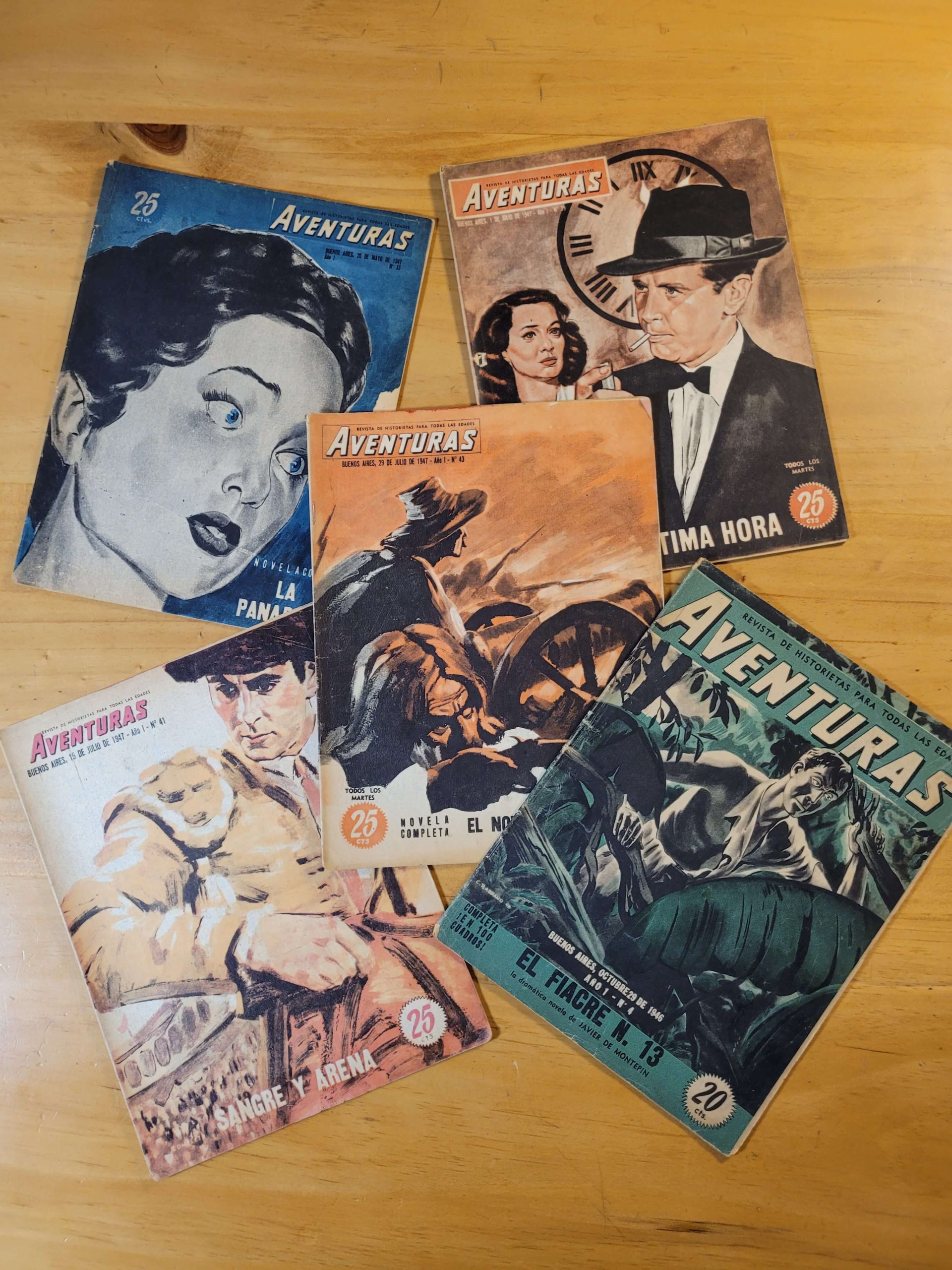 Pack revista Aventuras, años 40s (x5)