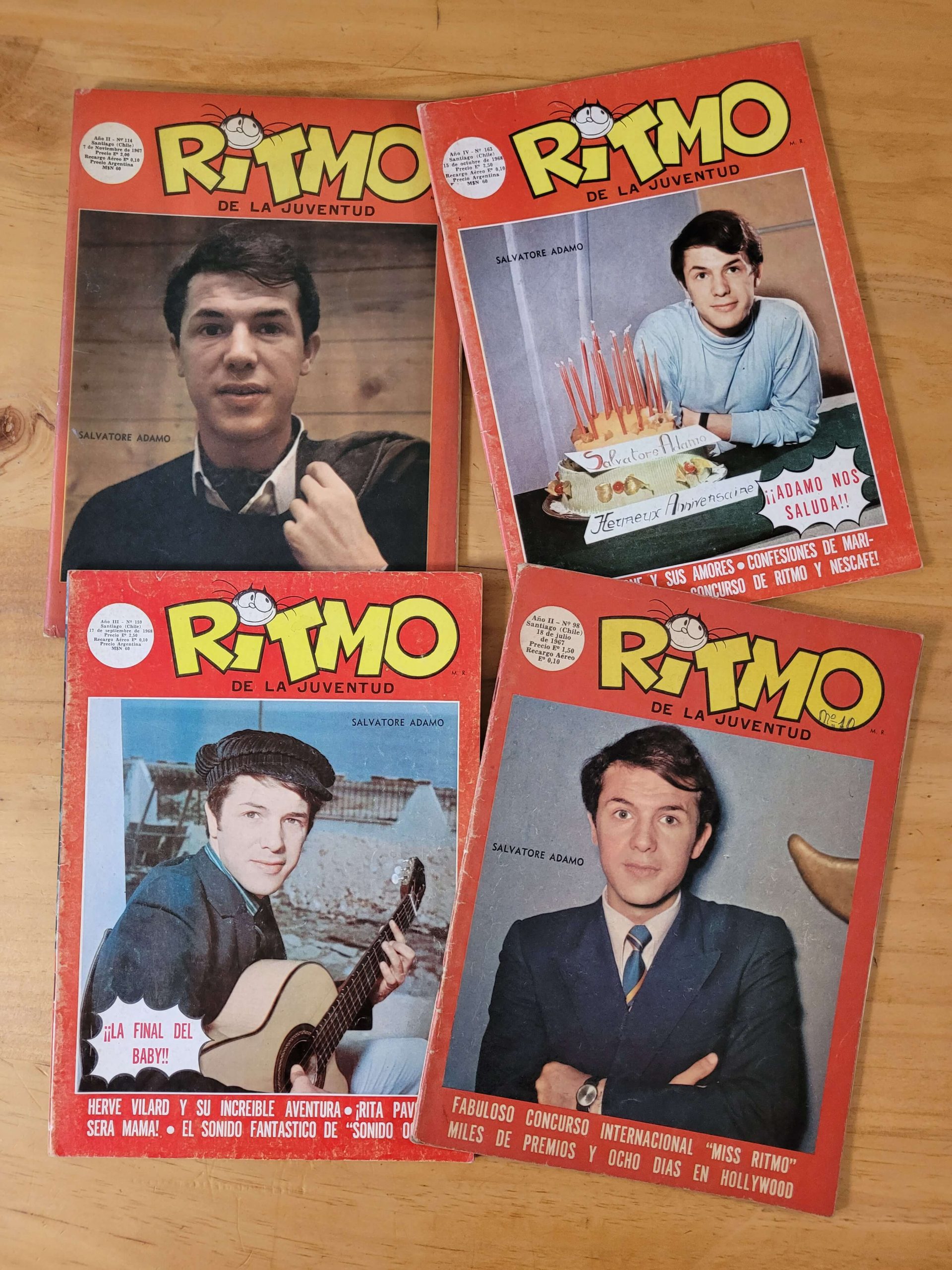 Pack revista RITMO años 60s -Salvatore Adamo- (x4)