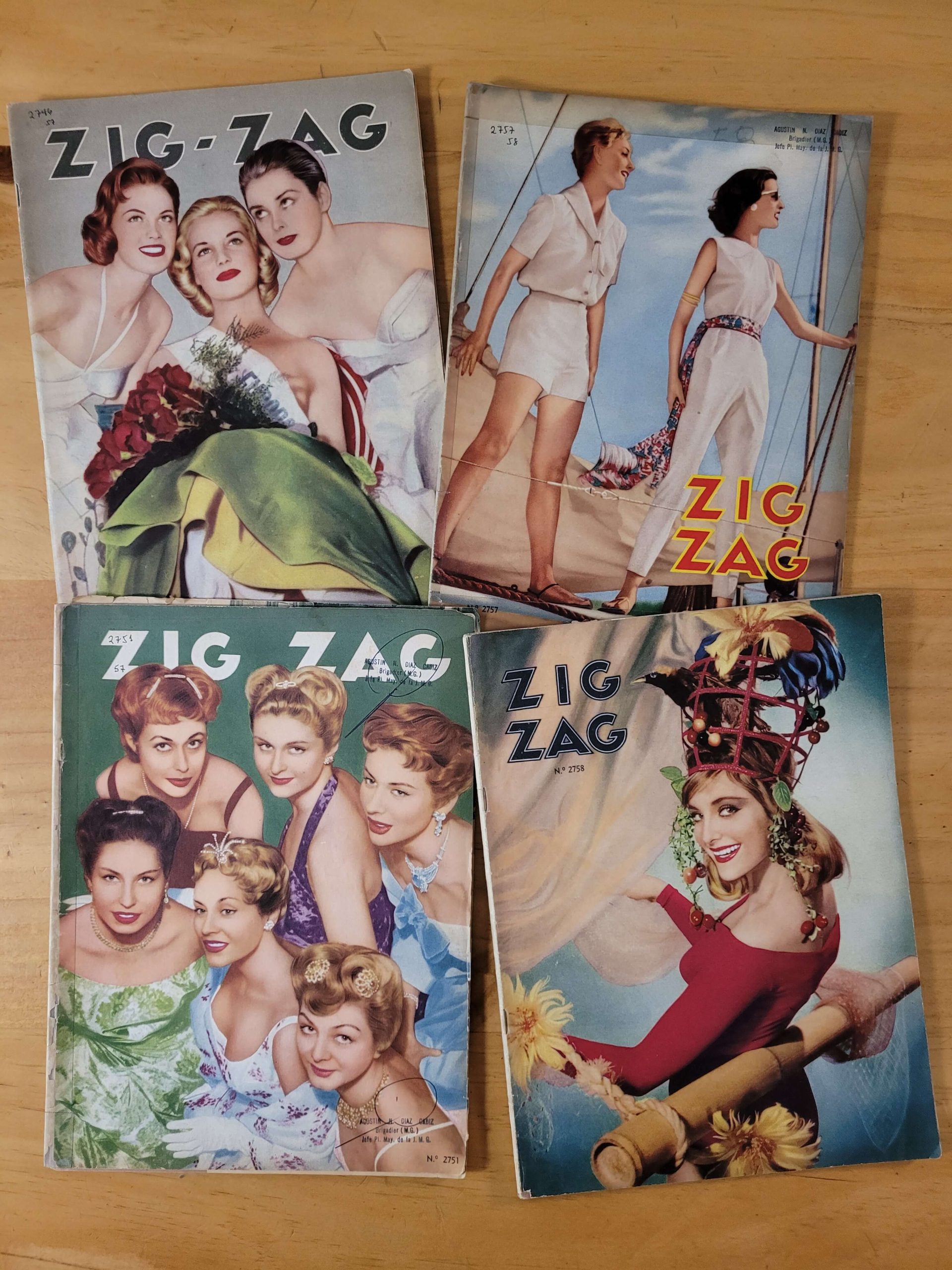 Pack revista ZIG ZAG años 50s (x4)