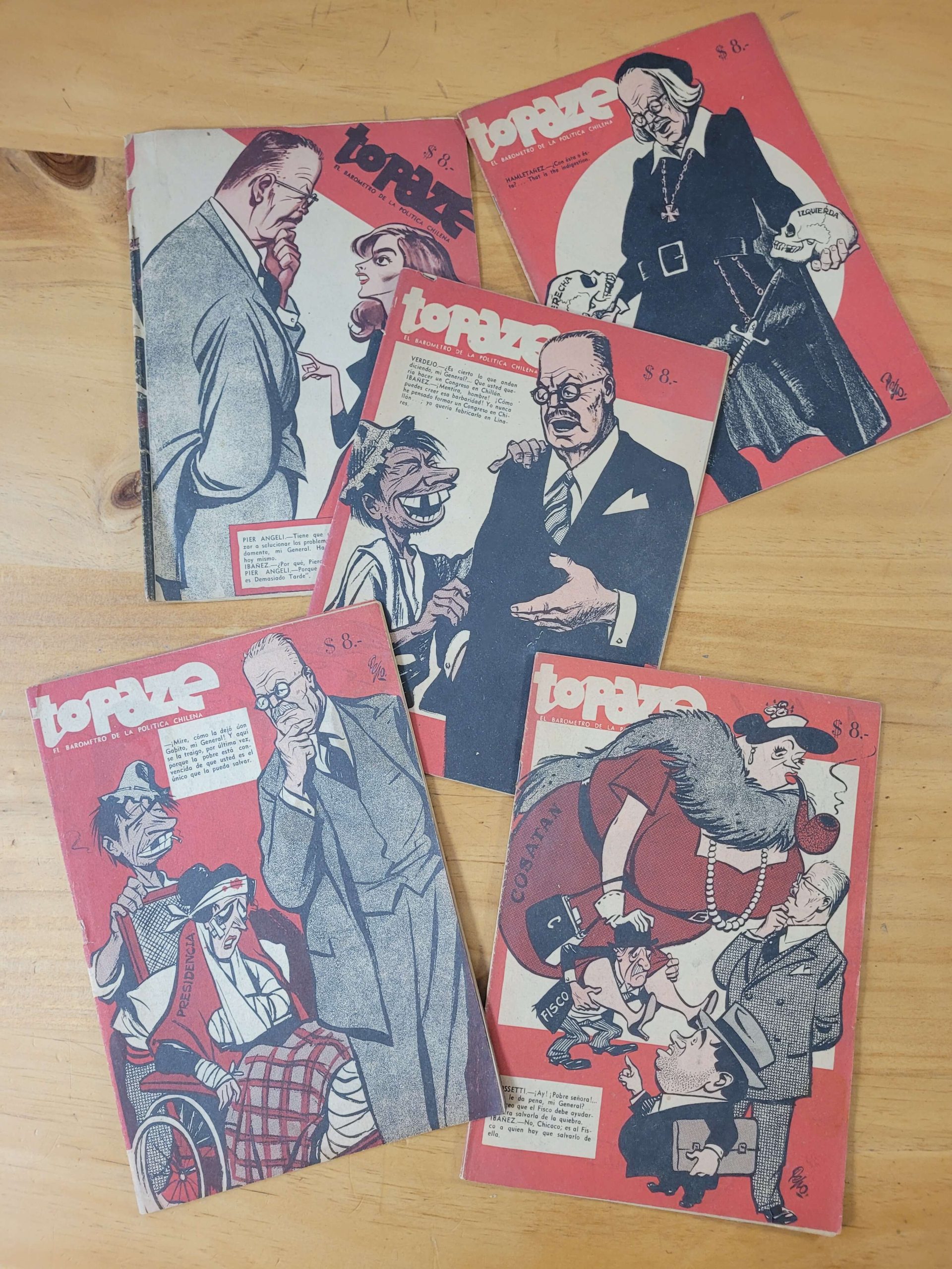 Pack revista TOPAZE años 50s -Portadas Ibañez del Campo- (x5)