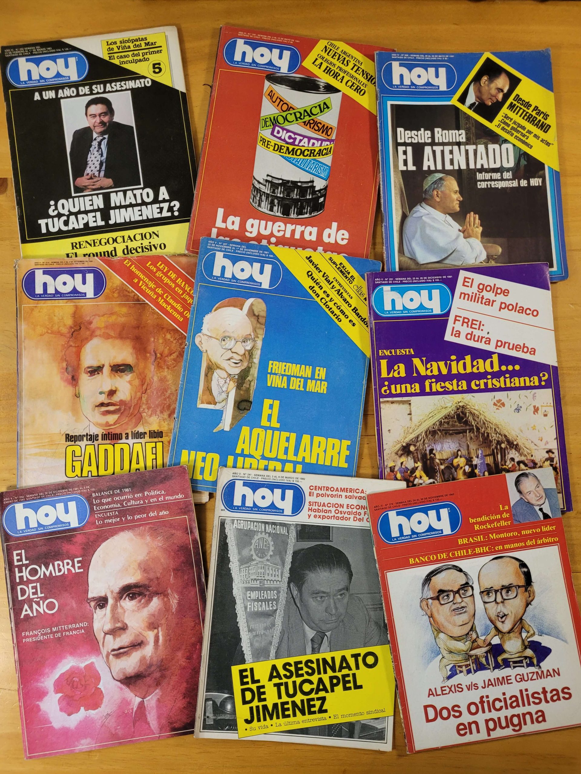 Pack revista HOY años 80s (x9)