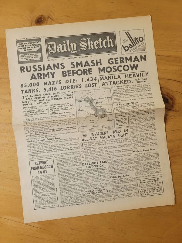 Pack réplicas de periódicos relevantes de la SEGUNDA GUERRA MUNDIAL (x9)