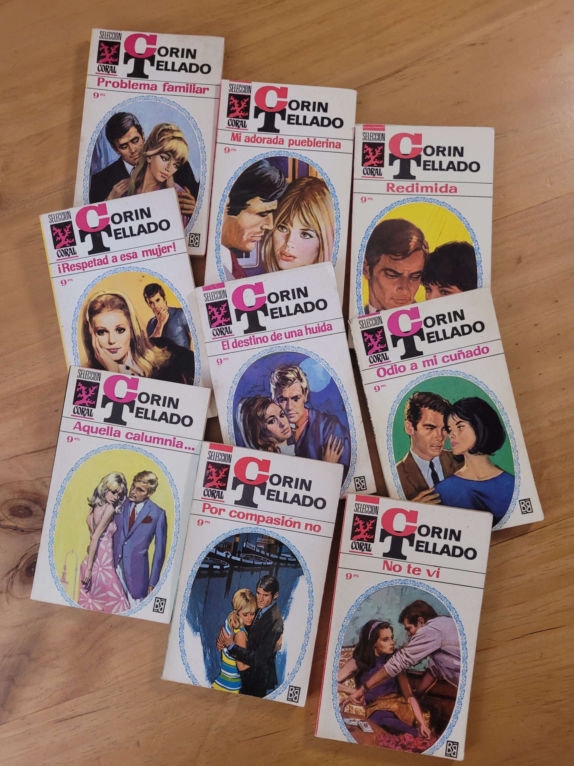 Pack Libros de bolsillo CORIN TELLADO -1eras ediciones- años 60s (x9)