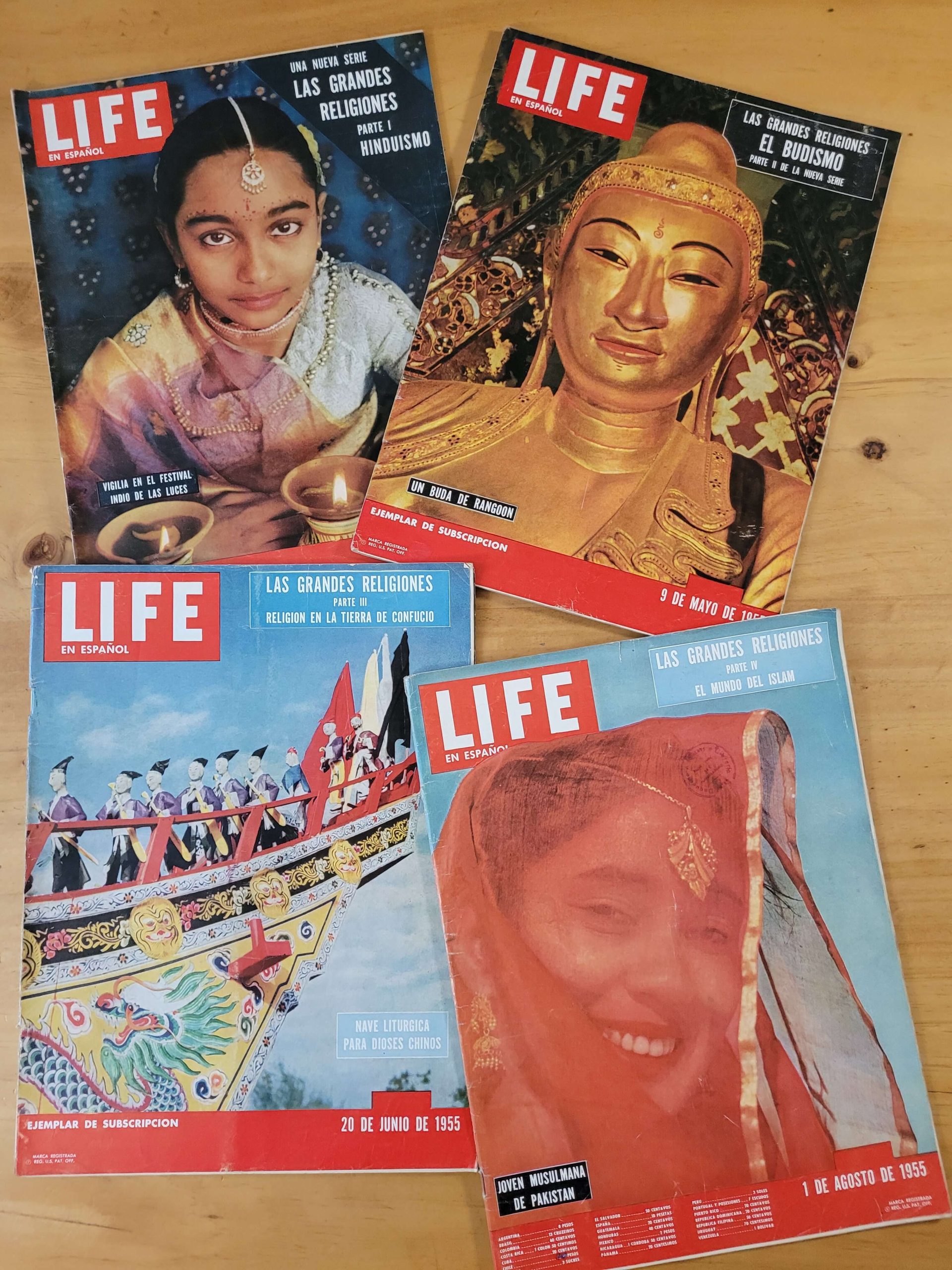 Pack revistas LIFE -4 especiales sobre religiones del mundo- años 50s (x4)