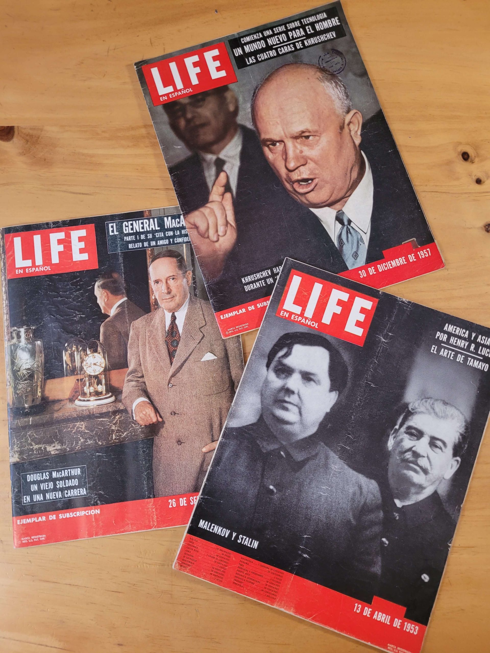 Pack revista LIFE -Personalidades guerra fría- años 50s (x3)