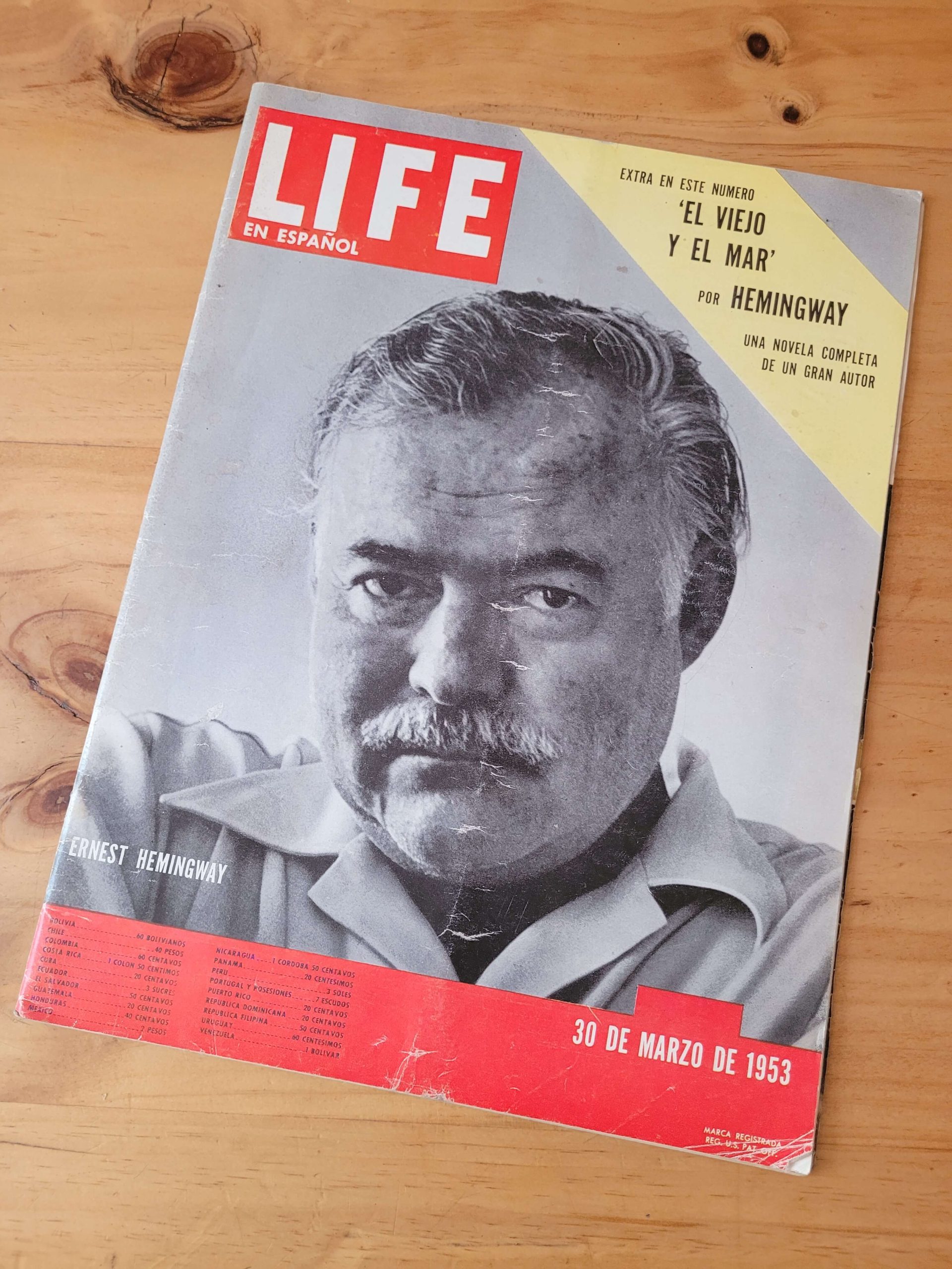 Revista LIFE -Primera aparición de El Viejo y El Mar de Hemingway- (1953)