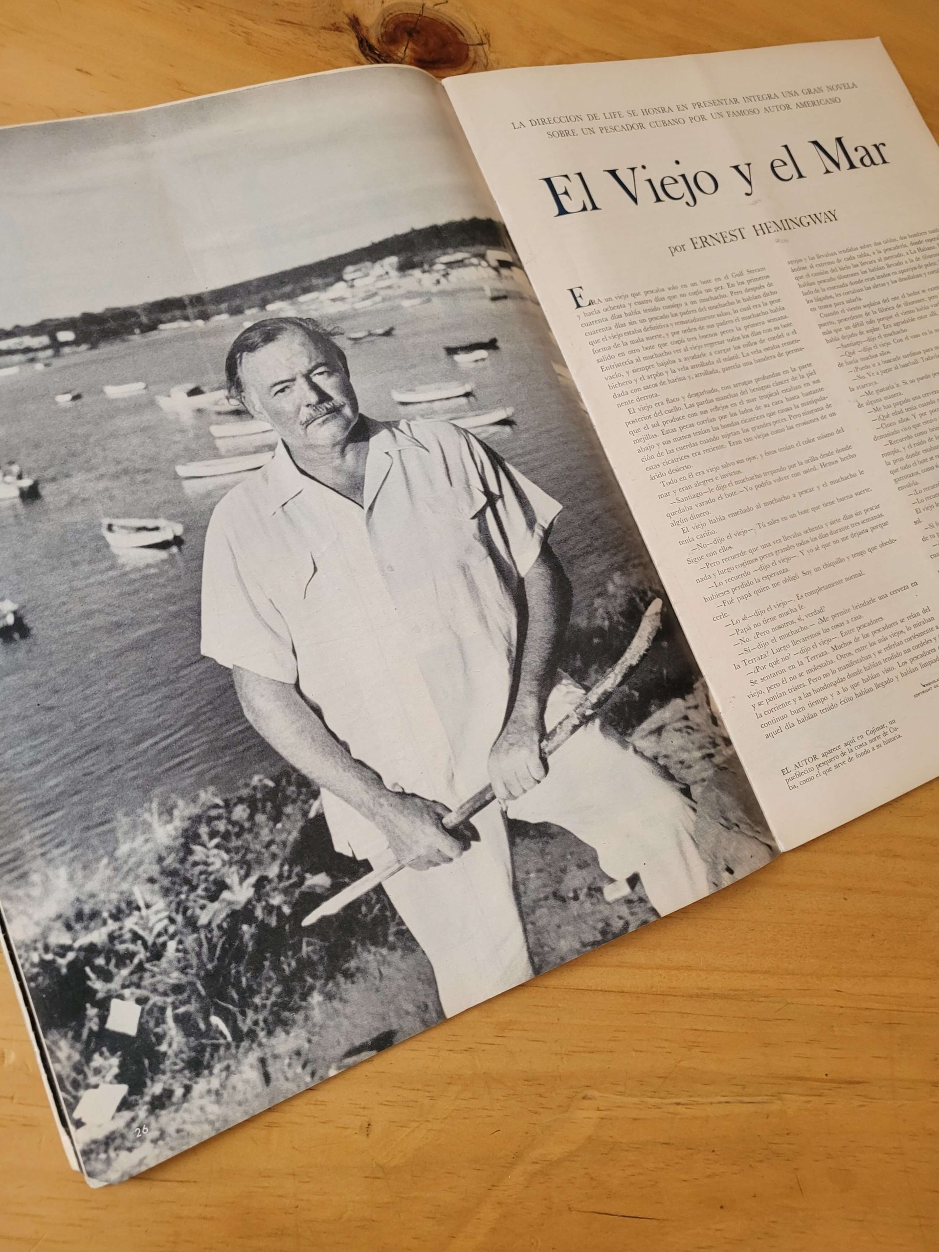 Revista LIFE -Primera aparición de El Viejo y El Mar de Hemingway- (1953)