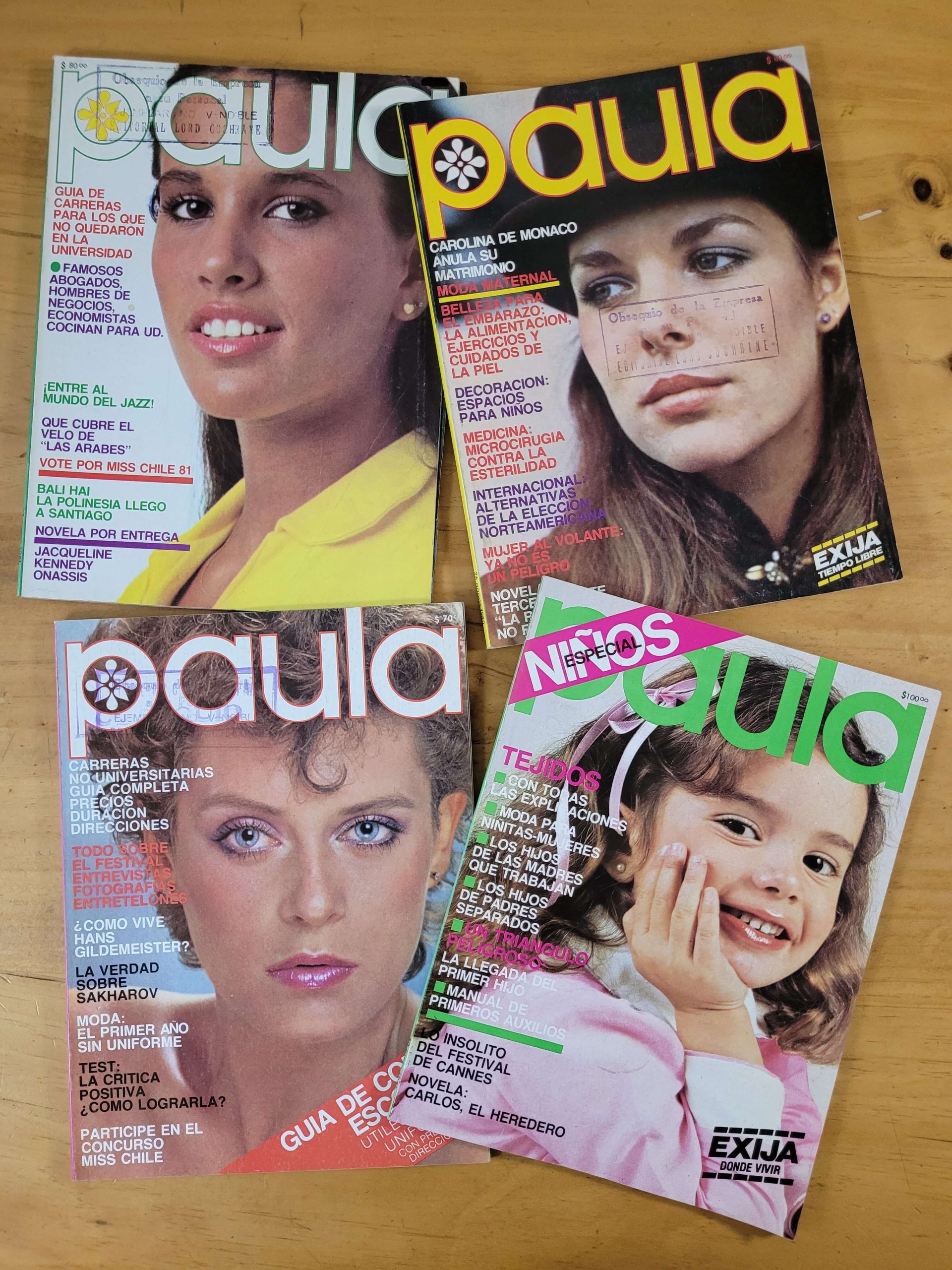 Pack n°3 revistas PAULA, años 80s (x4)