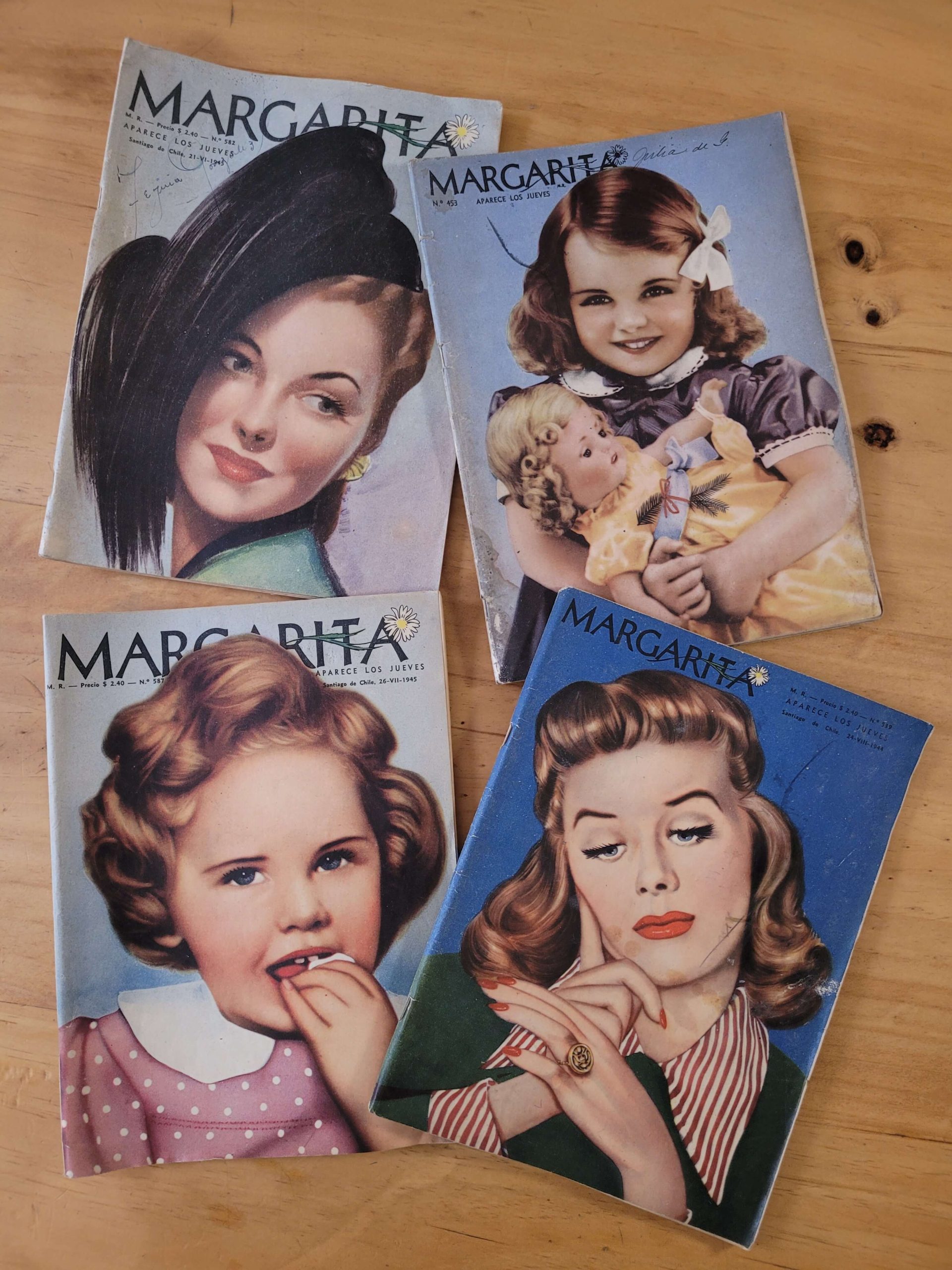 Pack revistas MARGARITA, años 40s -Moda y mujer- (x4)