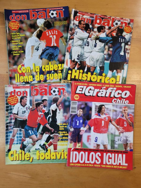 Pack especial Chile en mundial FRANCIA 98 (3 Don Balón + 1 Gráfico)