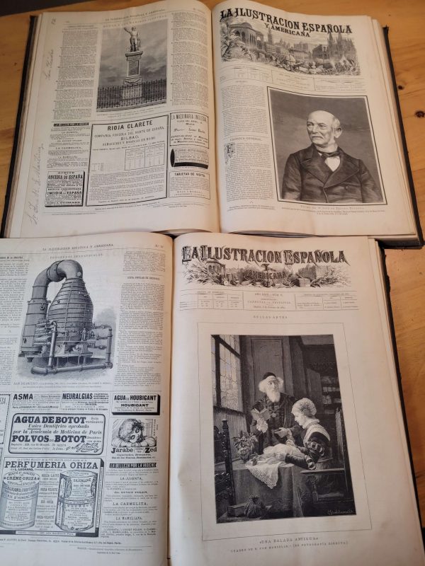 Empastes revista LA ILUSTRACIÓN ESPAÑOLA Y AMERICANA -años 1885- (48 revistas, año completo)