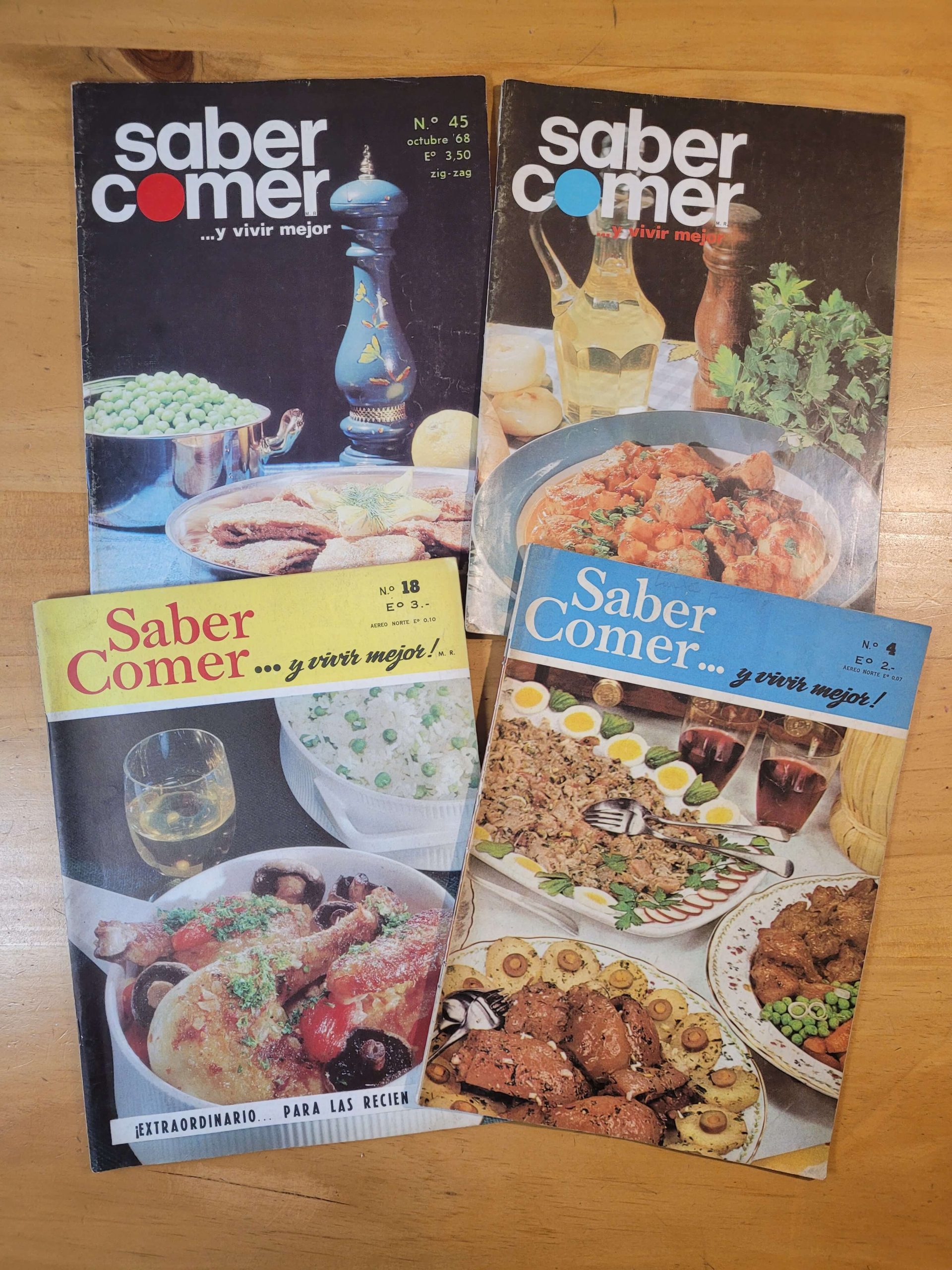 Pack revistas SABER COMER… Y VIVIR MEJOR, años 60s/70s (x4)