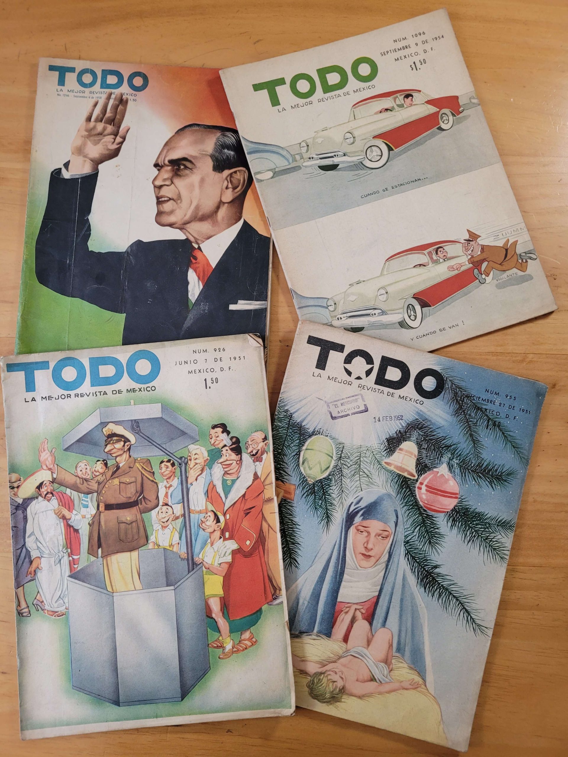 Pack revista TODO «La mejor revista de México» años 50s (x4)