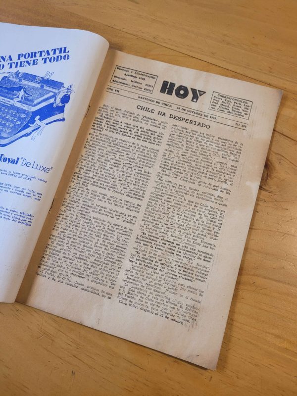 Revista HOY -Pedro Aguirre Cerda- (1938)