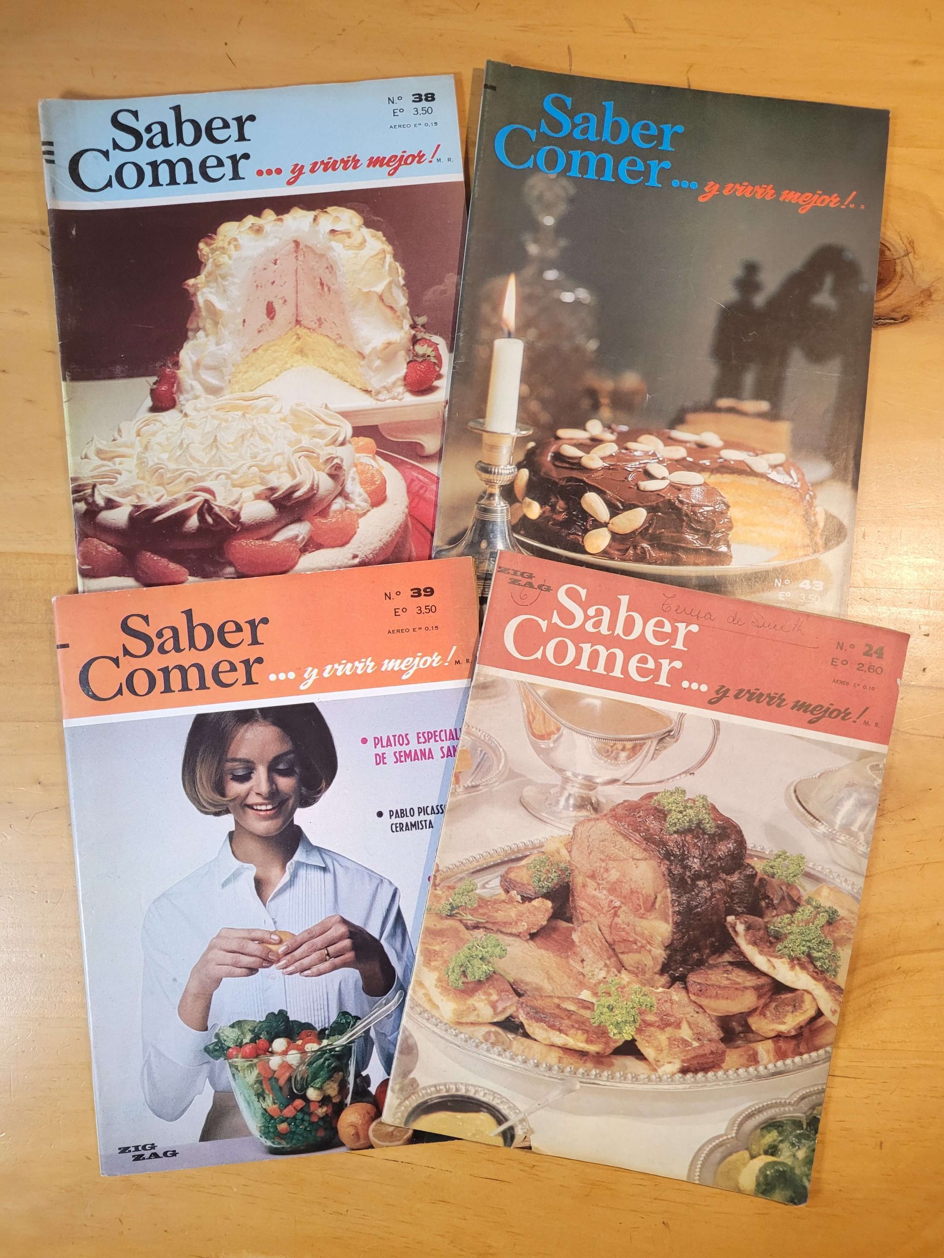 Pack revistas SABER COMER… Y VIVIR MEJOR, años 60s/70s (x4)
