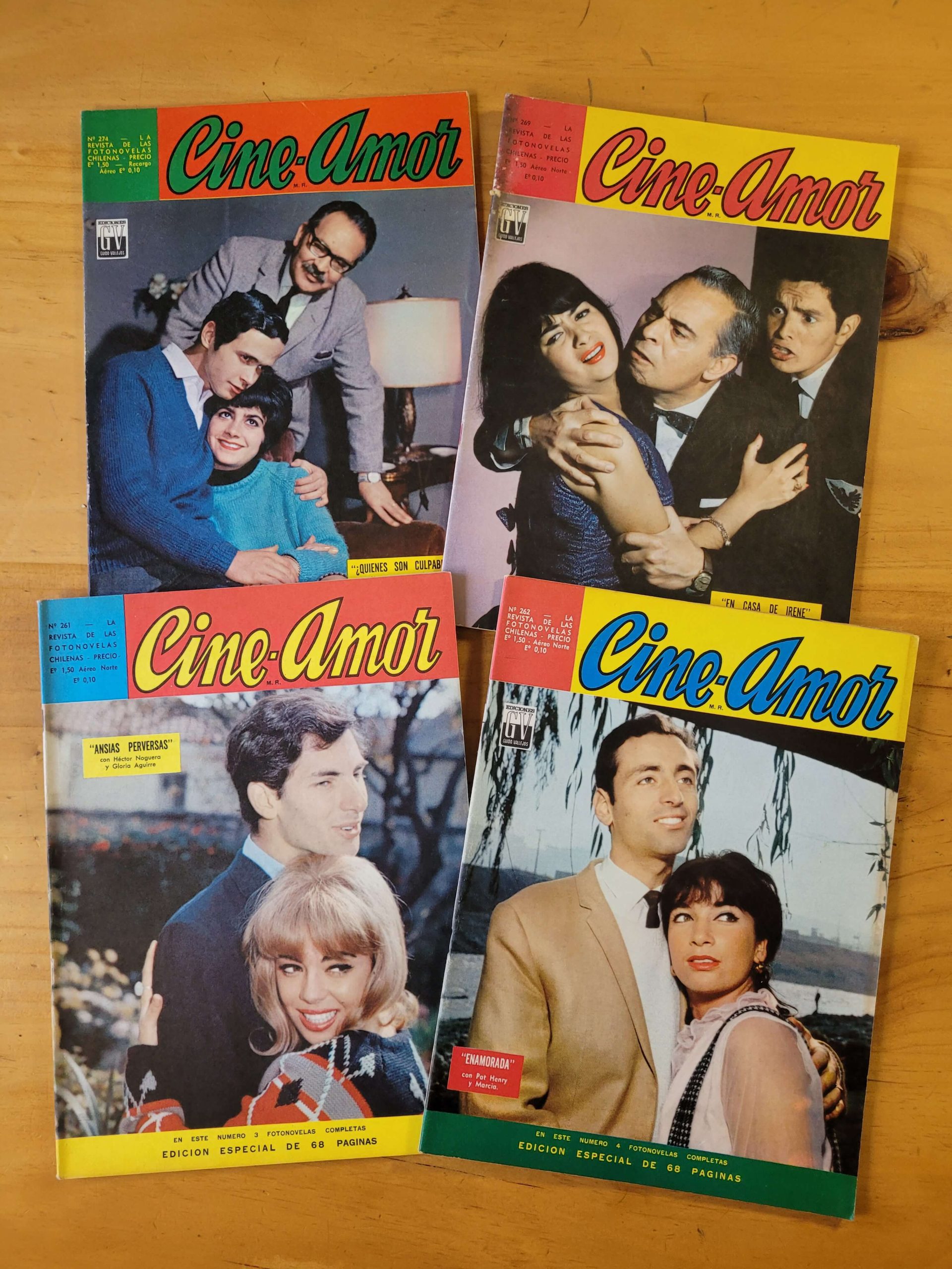 Pack n°3 revista CINE AMOR, años 60s (x4)