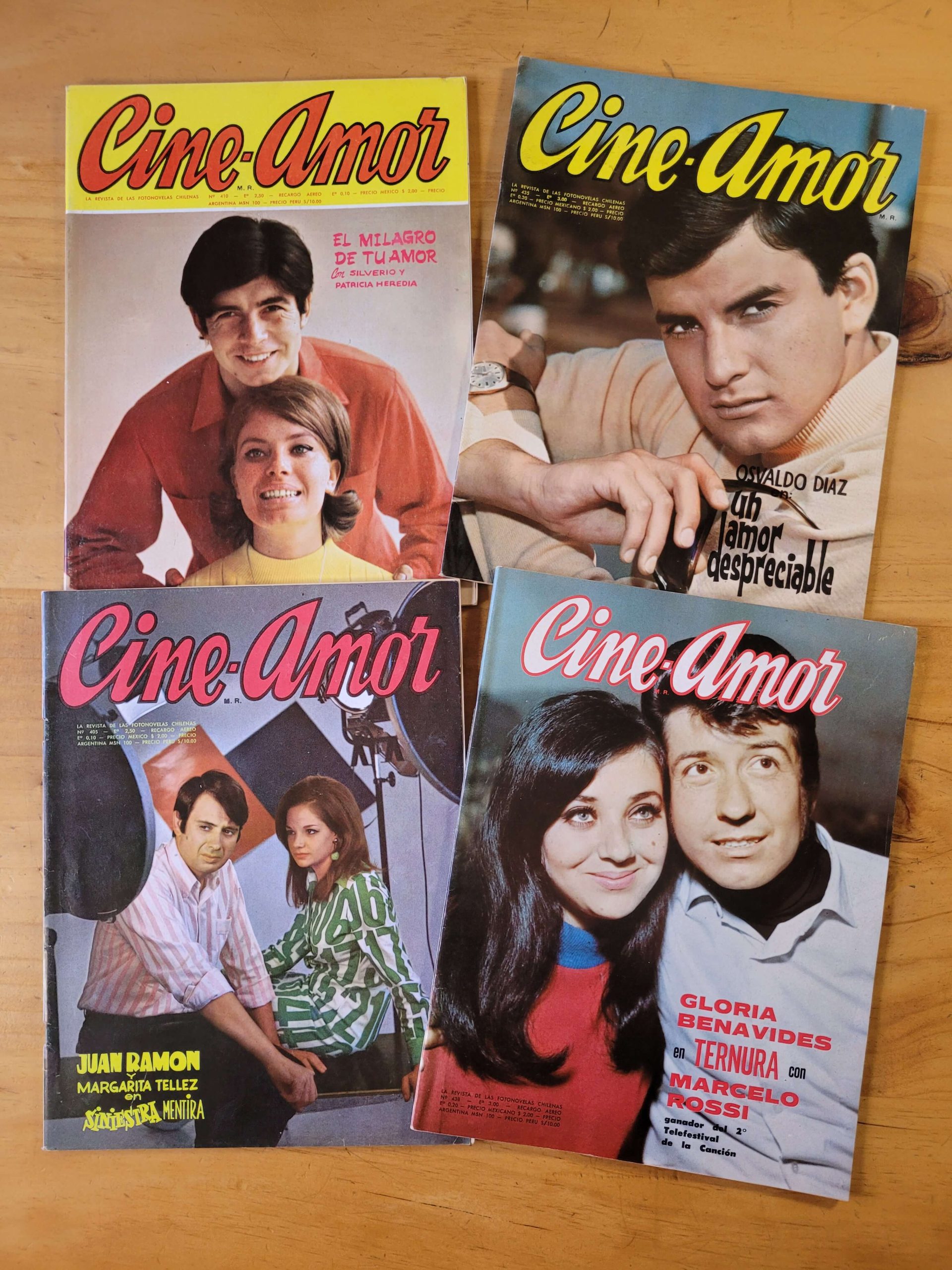 Pack n°2 revista CINE AMOR, años 60s (x4)